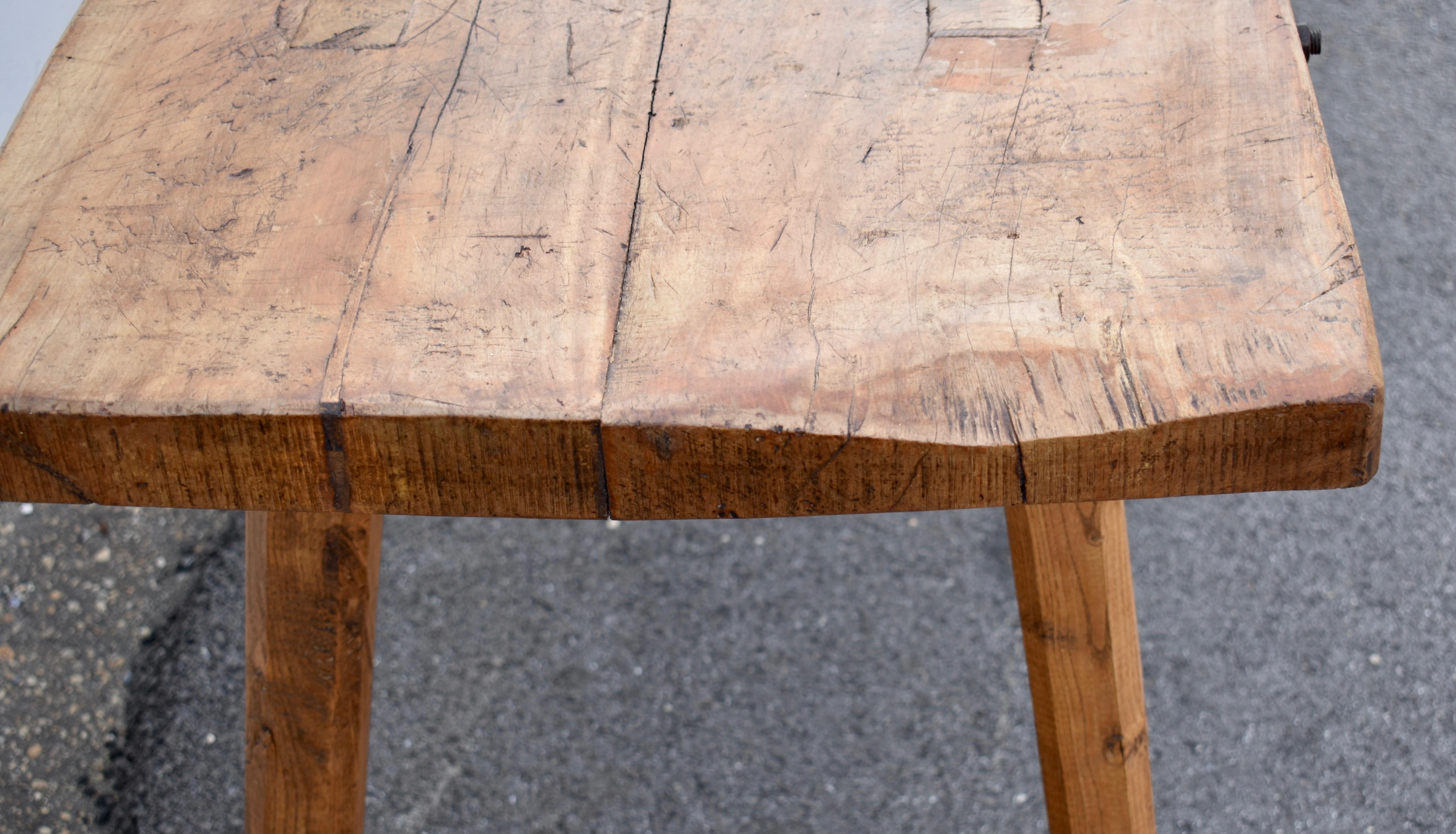 Panca per maiali di Oak Tavolo con blocco da macellaio In condizioni buone in vendita a Baltimore, MD