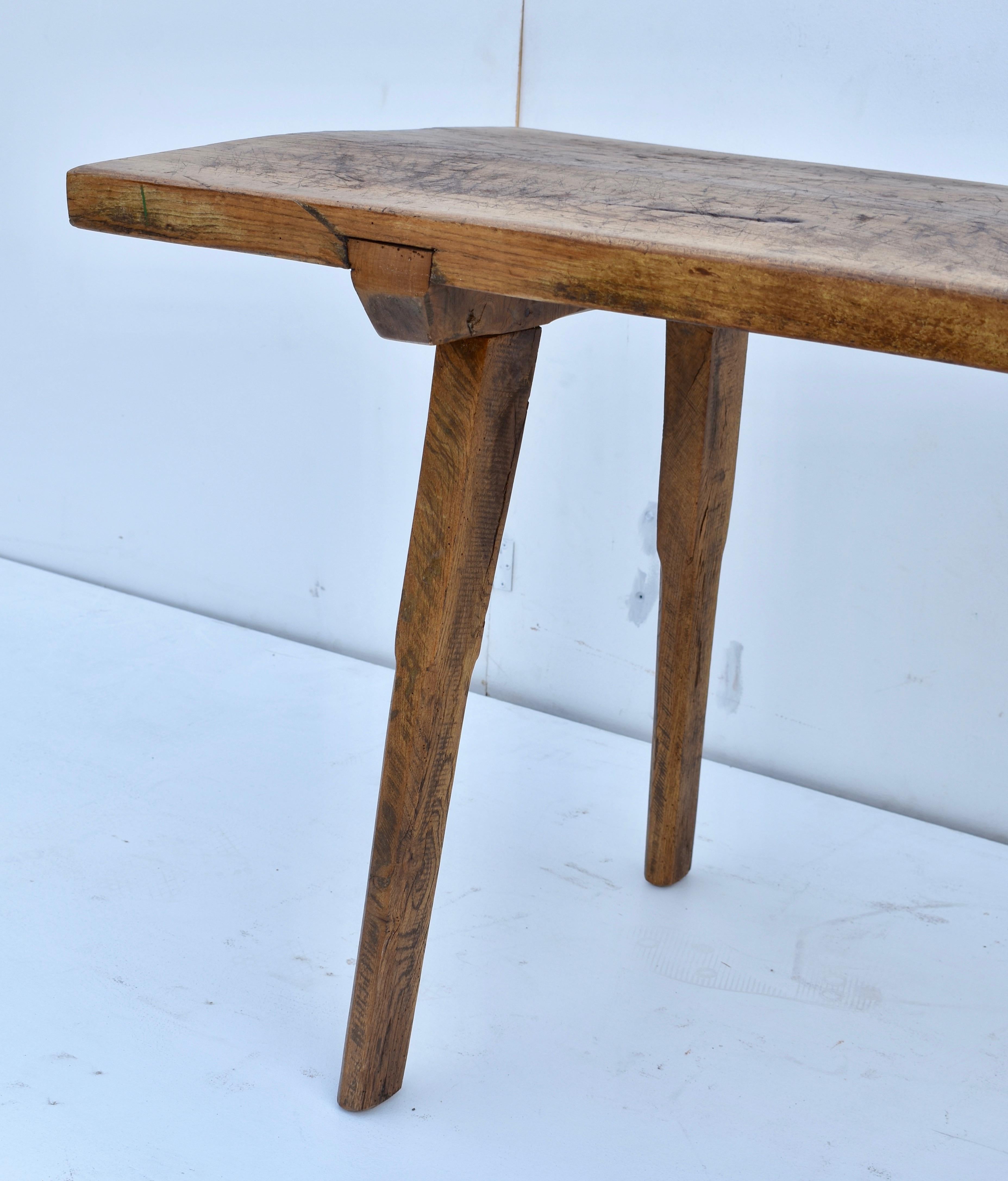 20th Century Oak Pig Bench Butcher's Block Table