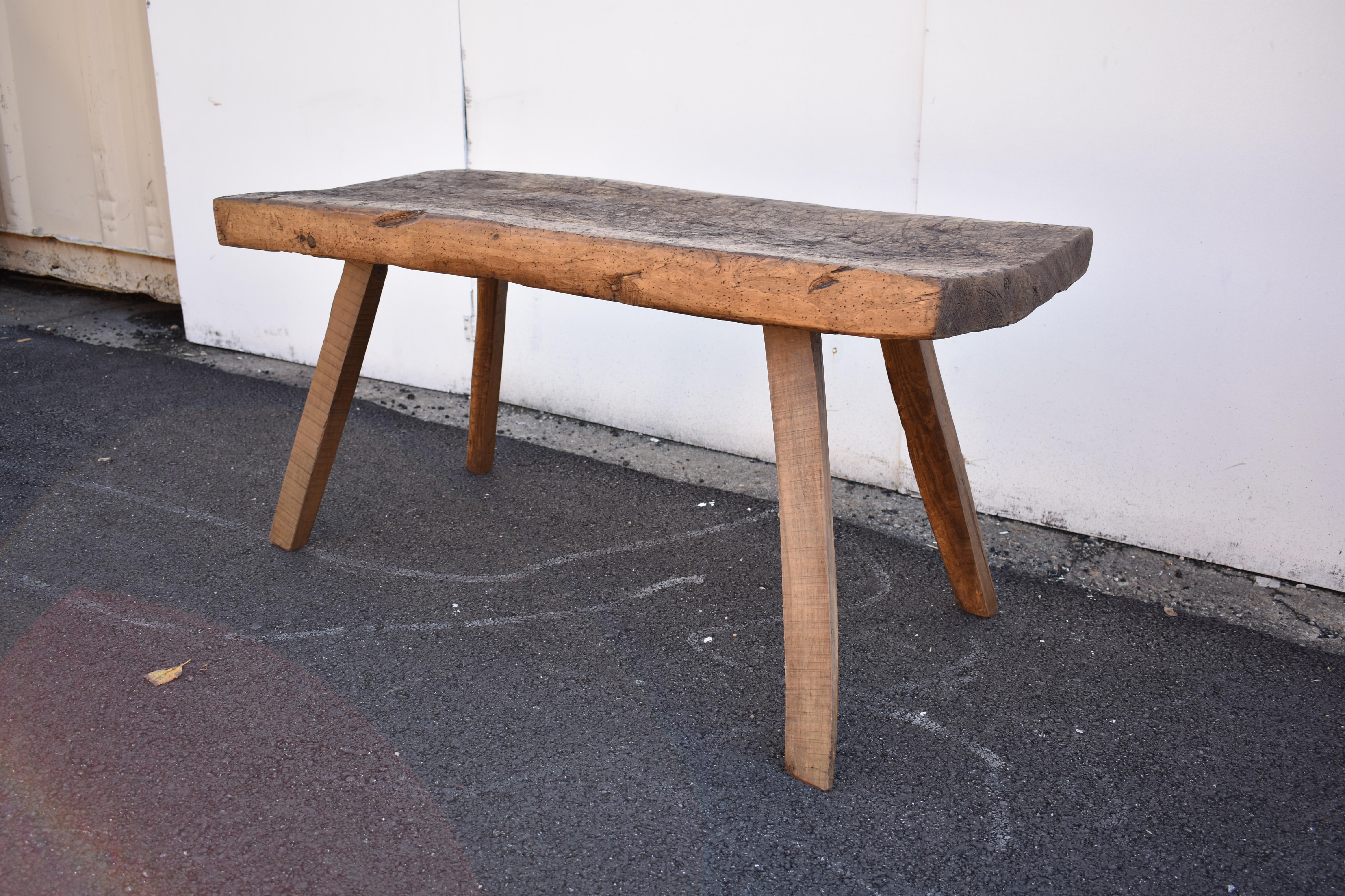 Hungarian Oak Pig Bench Butcher's Block Table For Sale