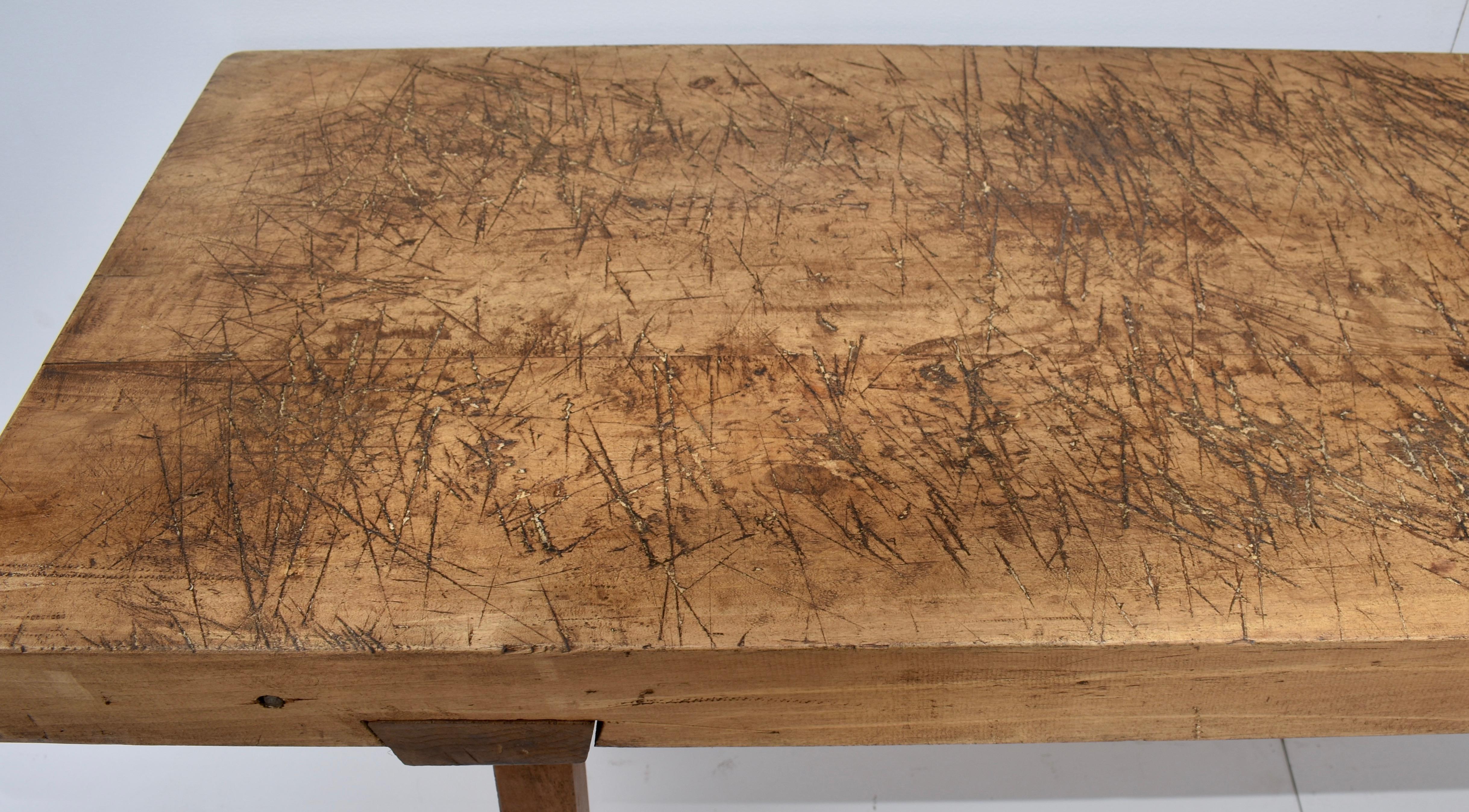 Oak Pig Bench Butcher's Block Table 1