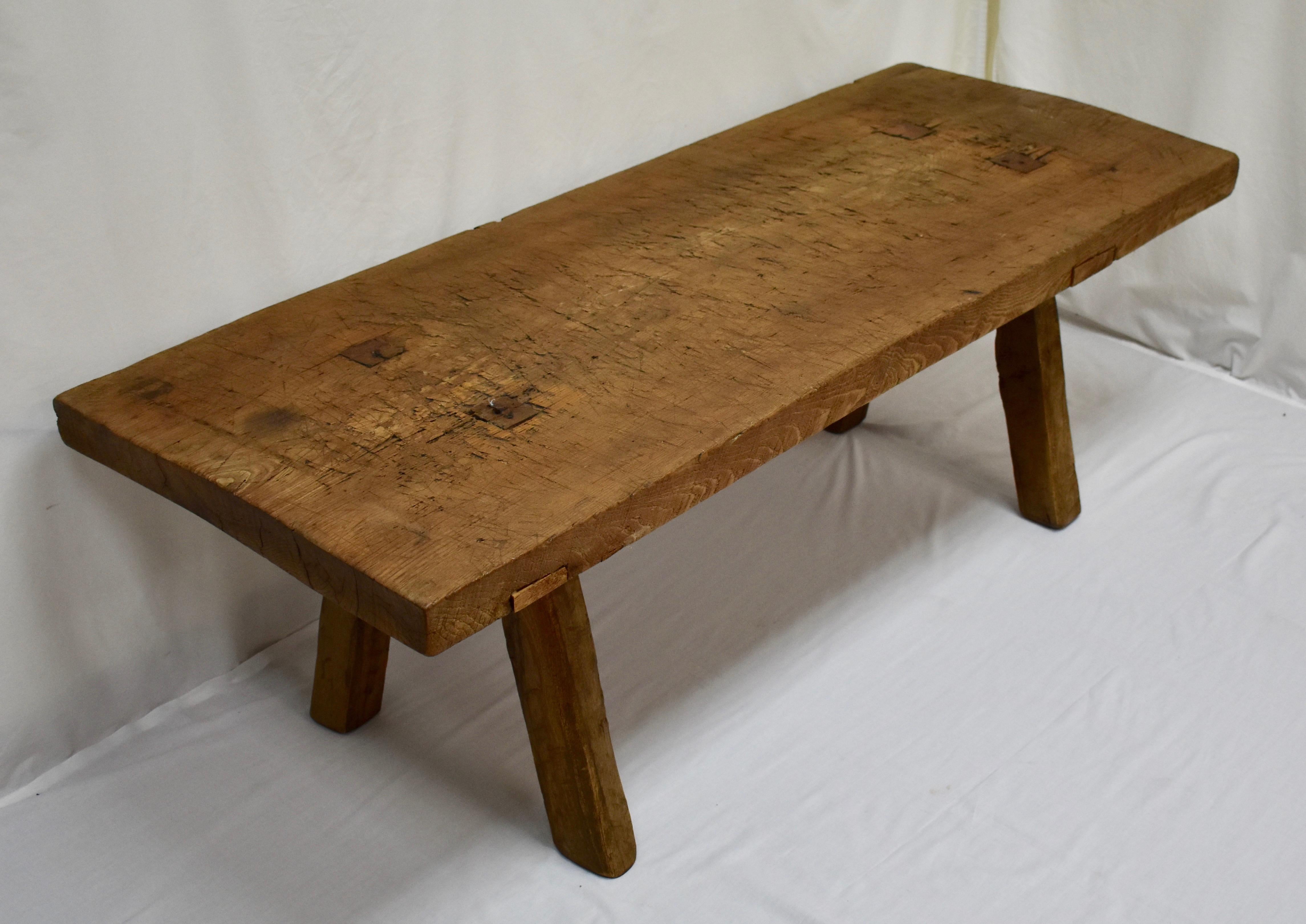 Country Oak Pig Bench Coffee Table