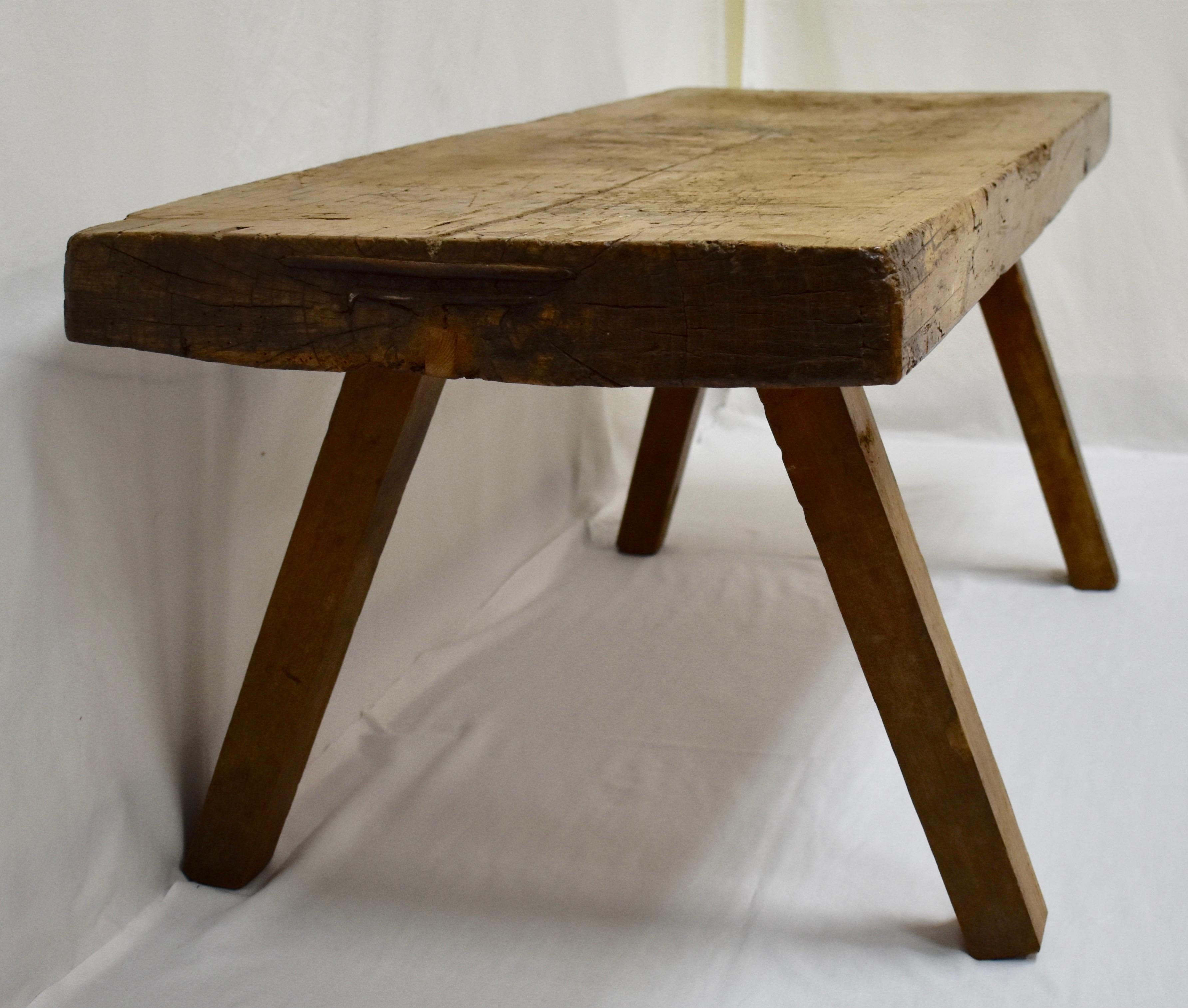 Rustic Oak Pig Bench Coffee Table