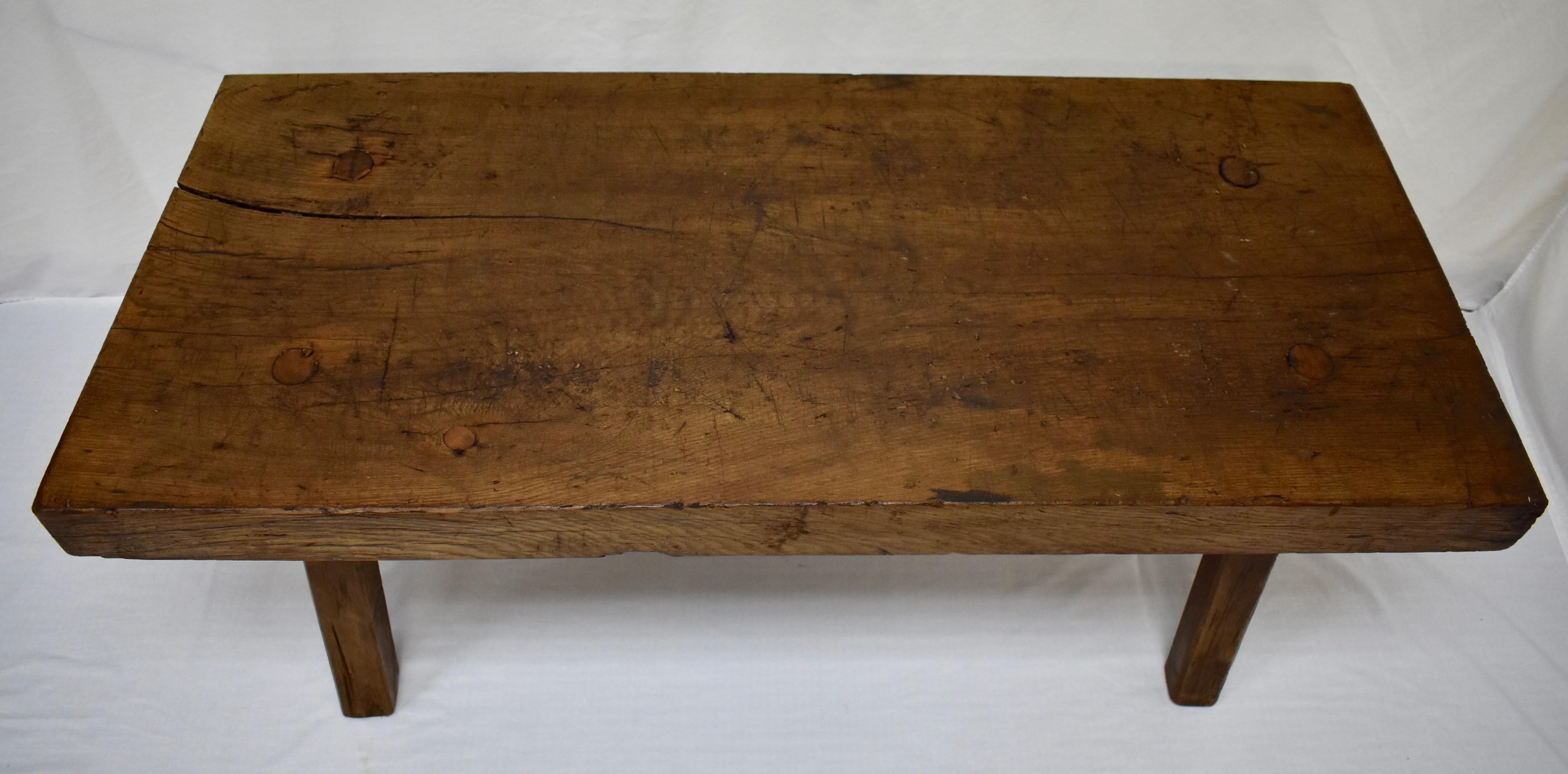 19th Century Oak Pig Bench Coffee Table