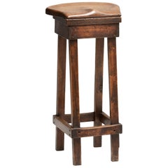 Oak & Pine Shop Stool, England, circa 1920