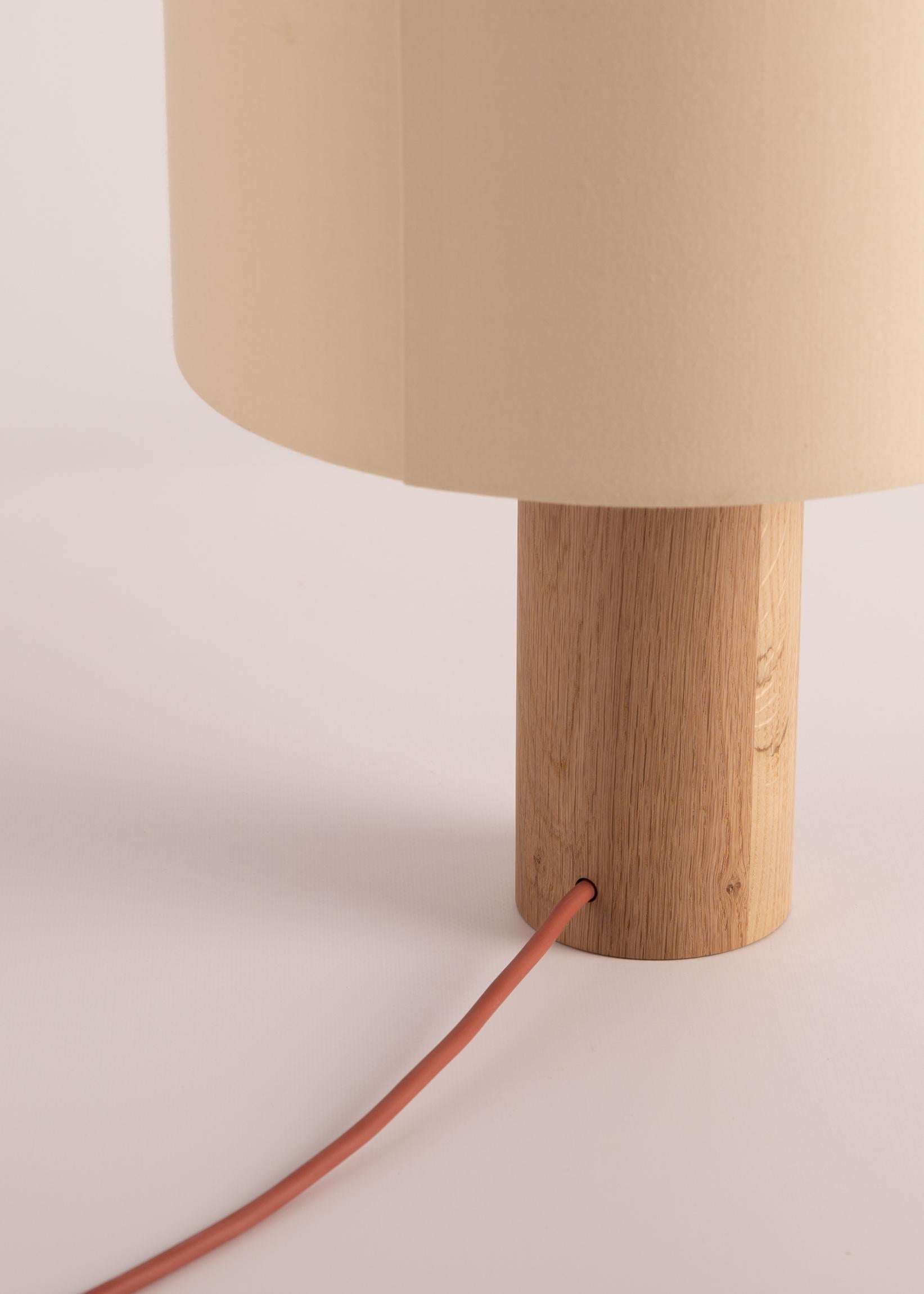 Post-Modern Oak Pipito Table Lamp by Simone & Marcel For Sale