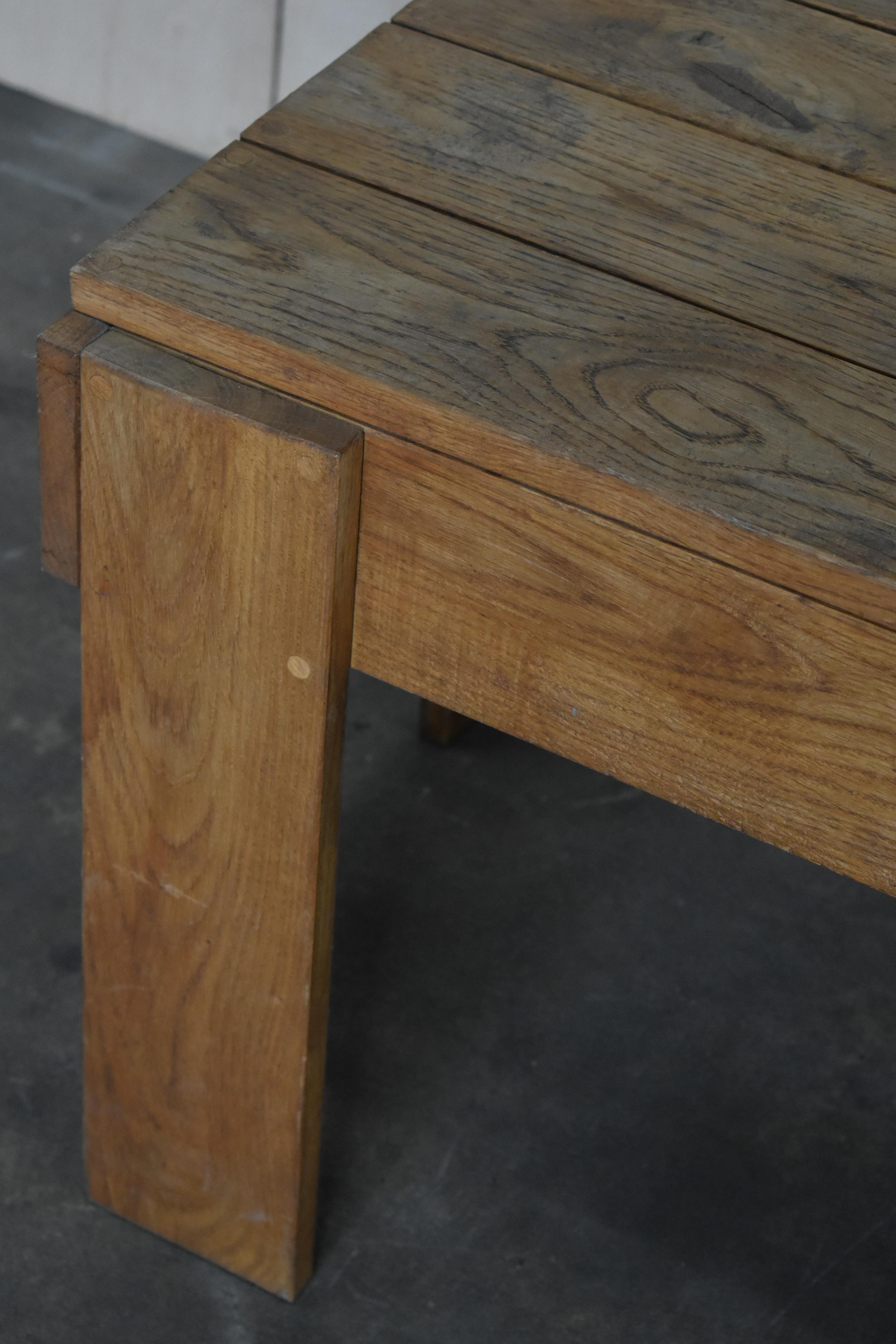 Mesa auxiliar de tablones de roble en venta 5