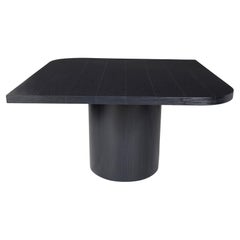 Oak Plank Top Games Table in Onyx Finish with Opposing Corners