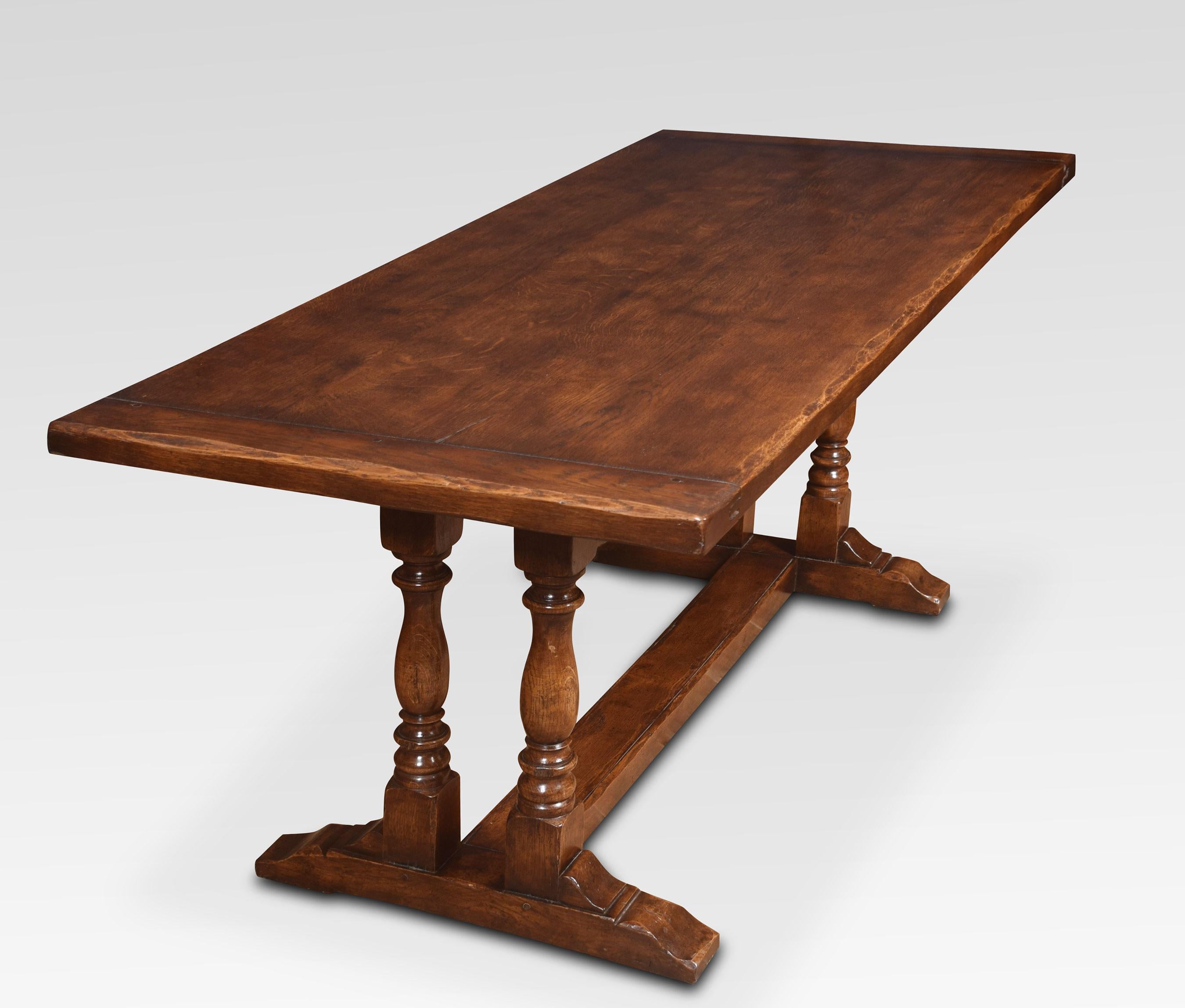 British Oak Plank Top Refectory Table