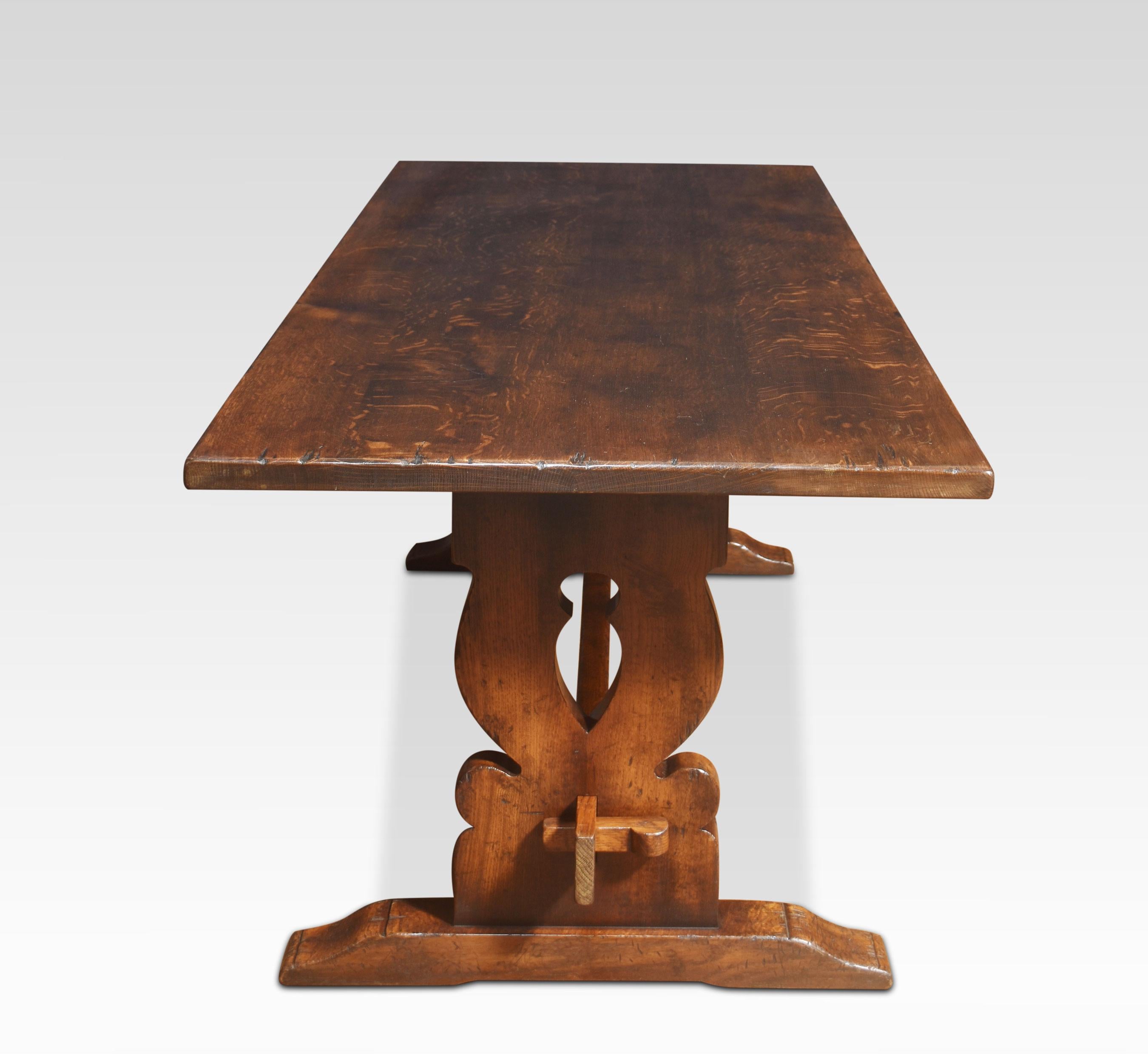 British Oak plank top refectory table For Sale