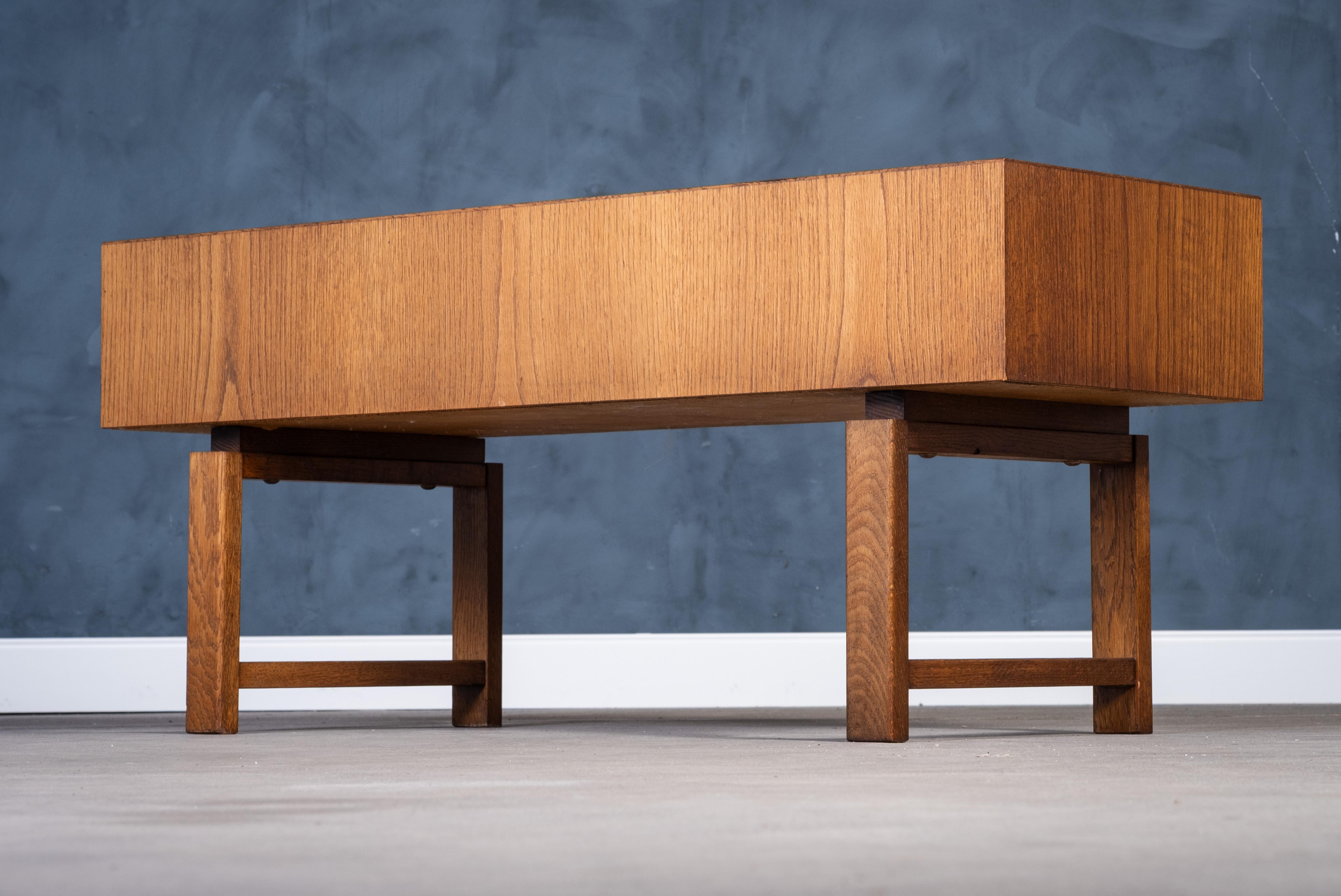 Danish Oak Planter with Zinc Liner, Denmark, 1960s For Sale