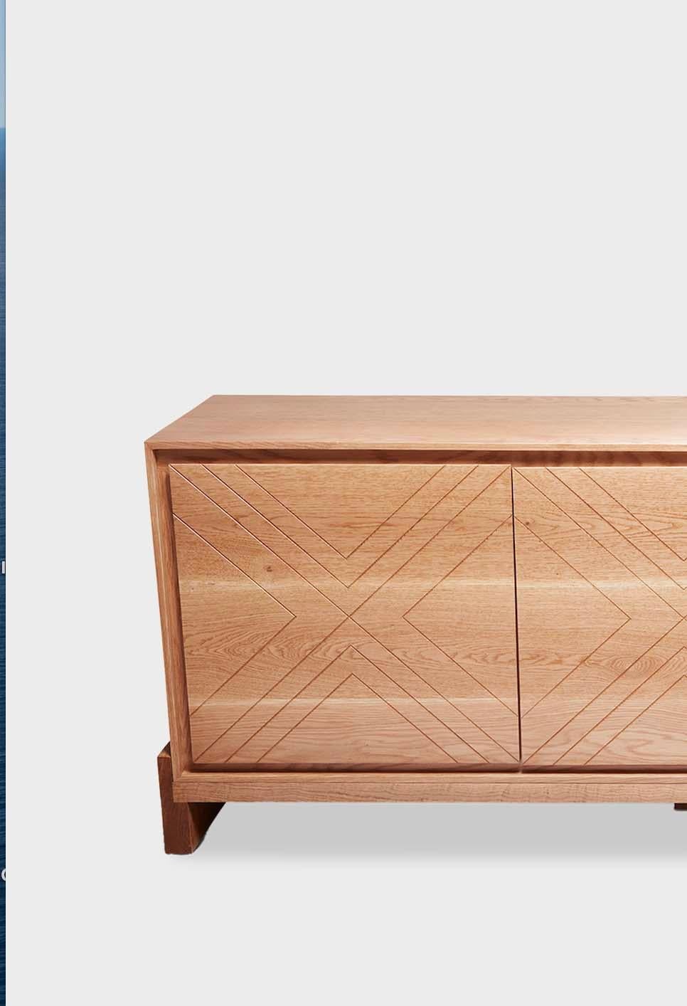 Mid-Century Modern Oak Platform Cabinet by Lawson-Fenning For Sale
