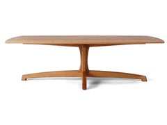 Oak Plume Coffee Table, Contemporary Pedestal Living Room Table by Arid