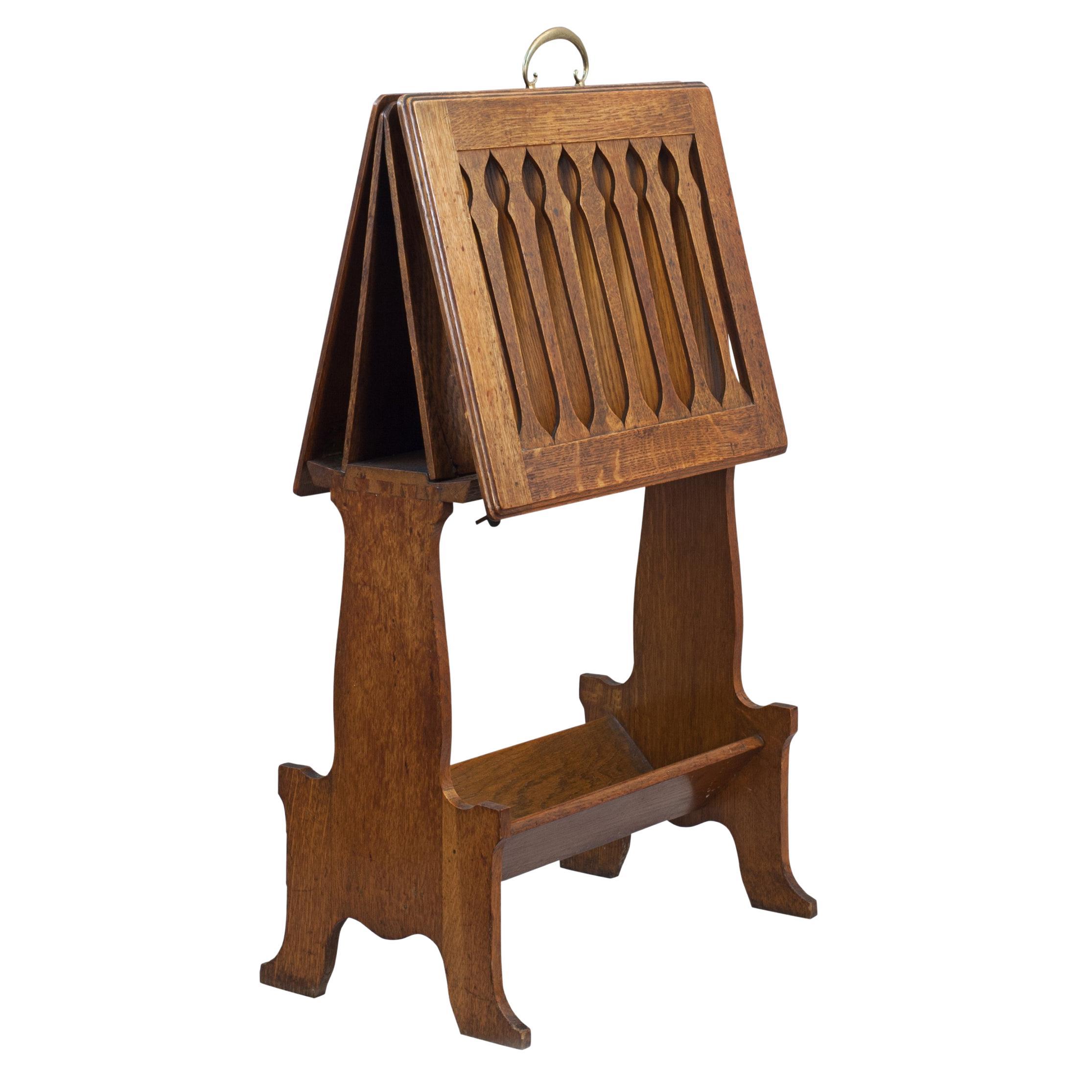 Vintage Brass Ornate Book or Bible Stand with Small Round Feet at