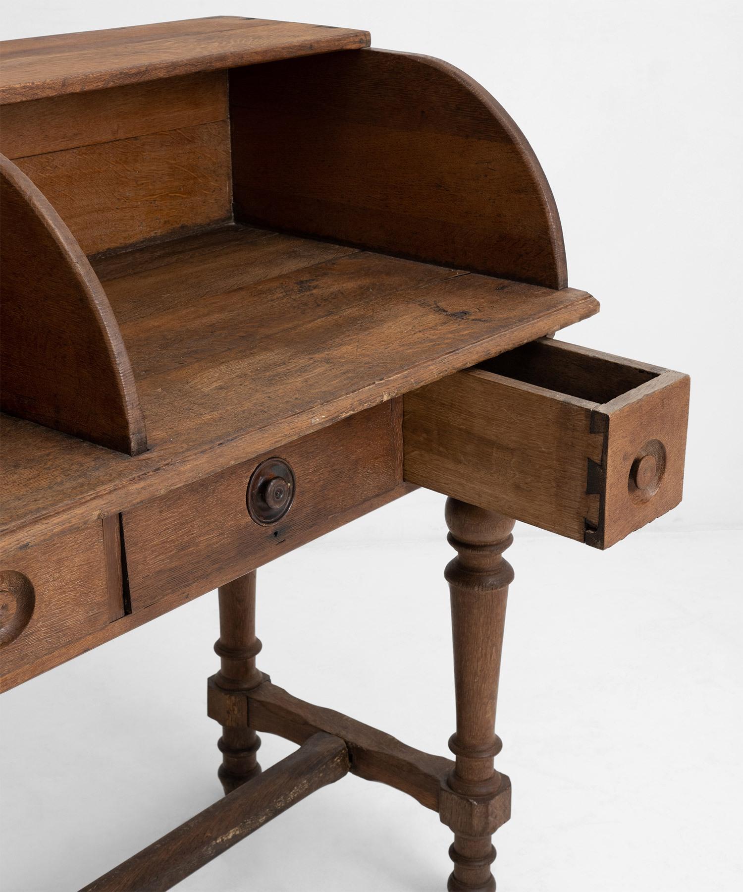 Oak Postal Desk, France circa 1900 1