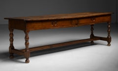 Oak Prep Table, France circa 1880