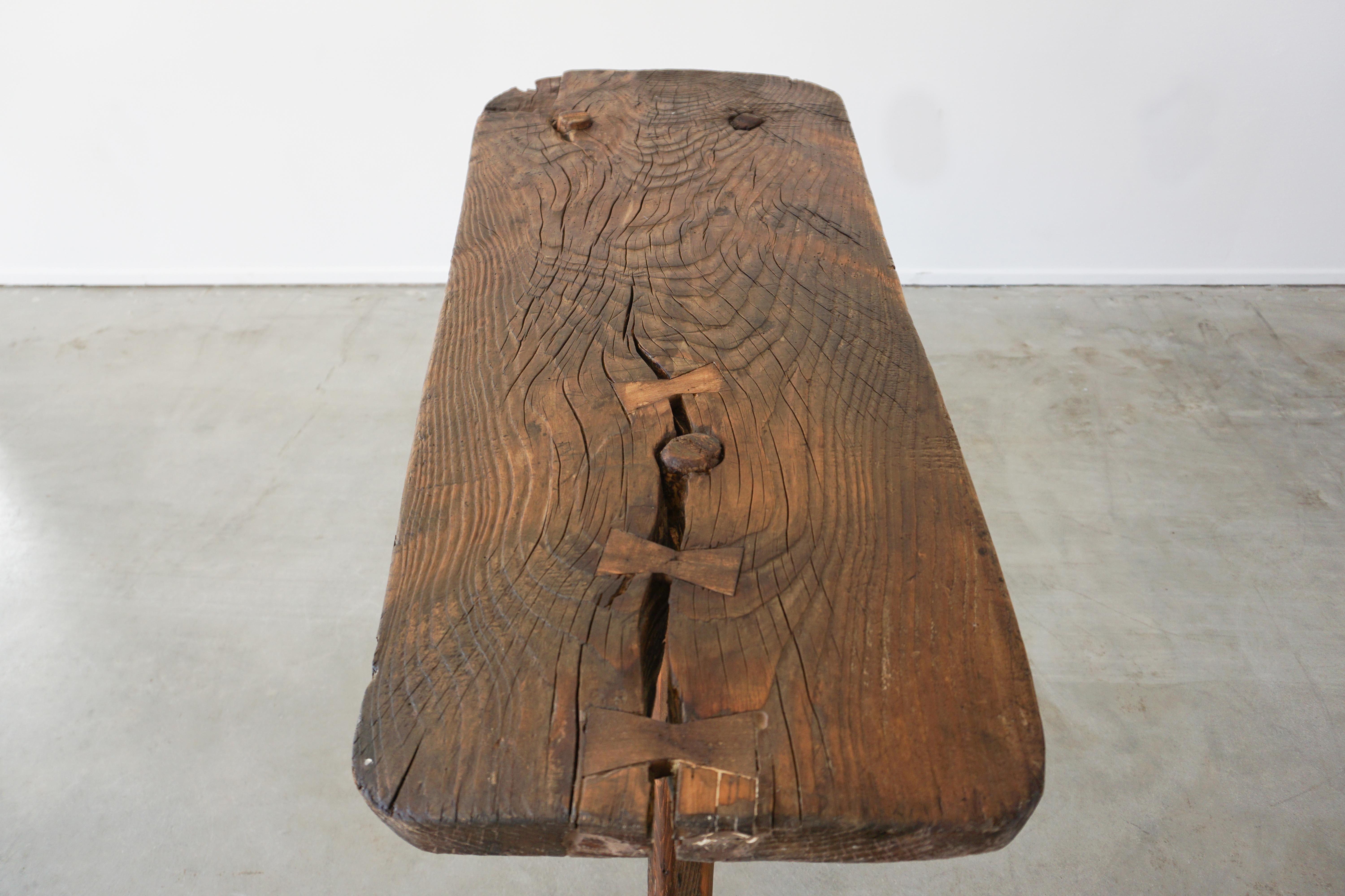 French Oak Primitive Console