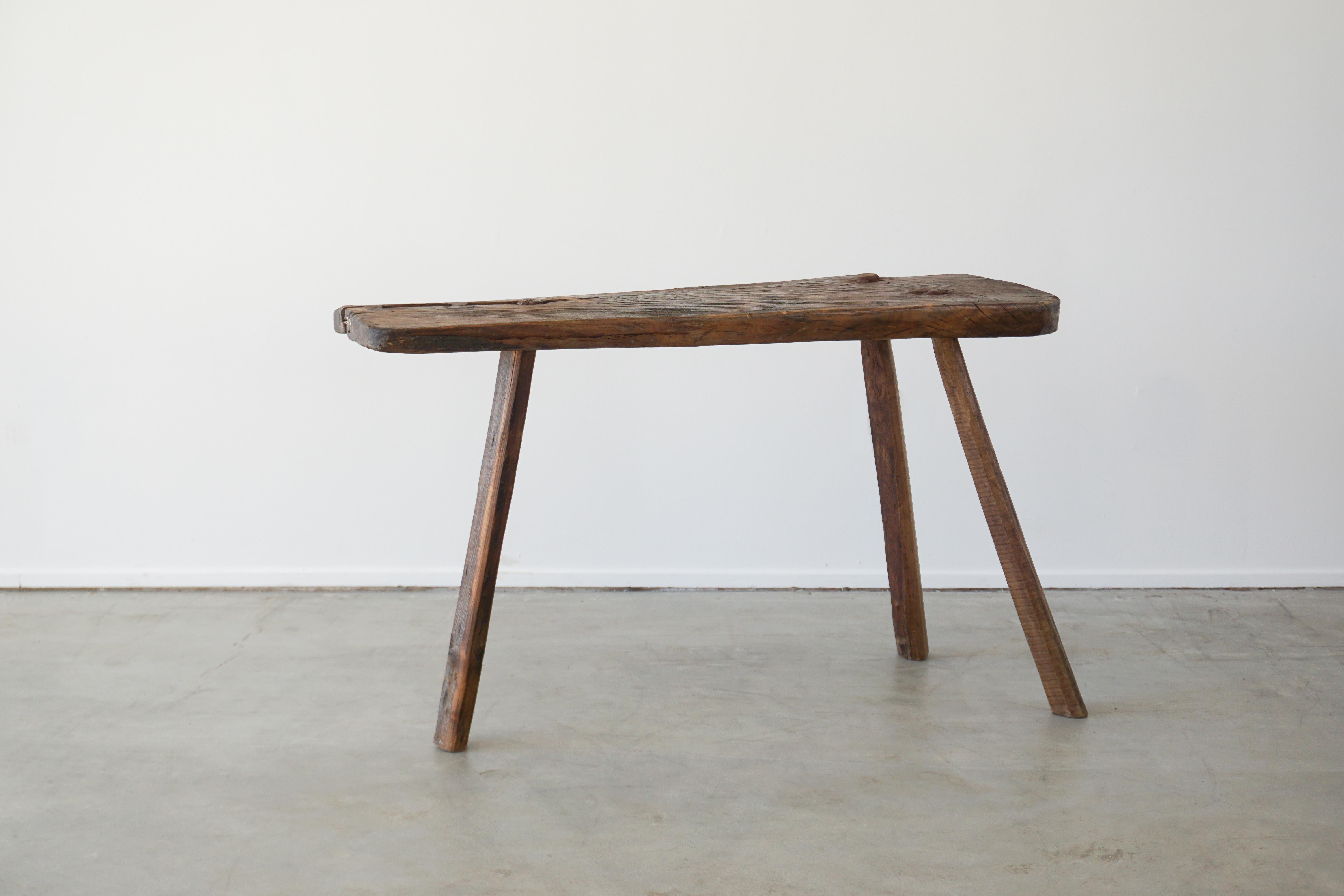 Mid-20th Century Oak Primitive Console