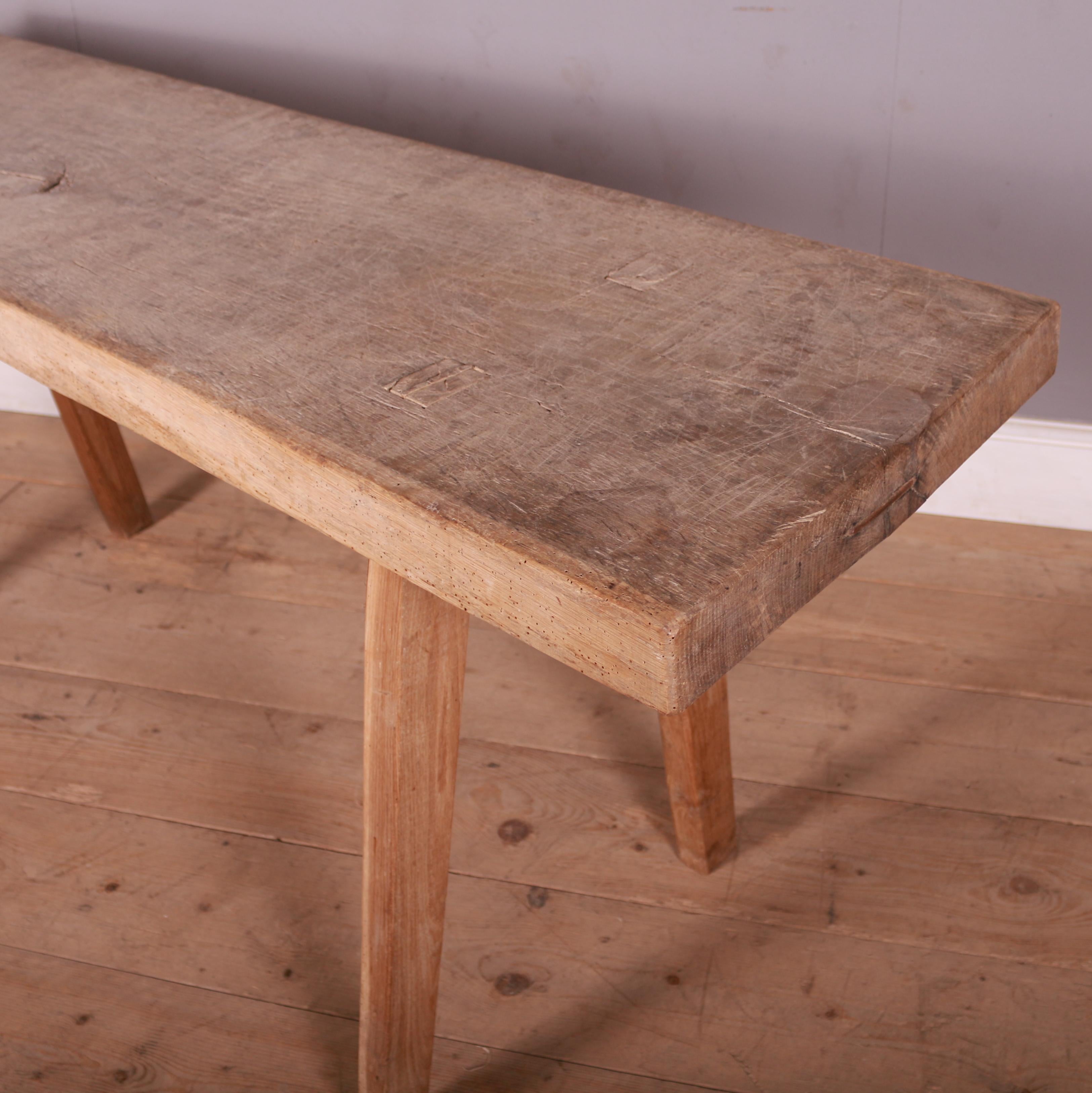 German Oak Primitive Side Table For Sale