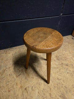 Oak Primitive stool french 1970