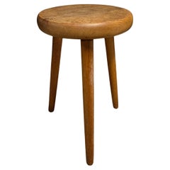 Oak Primitive stool french 1970