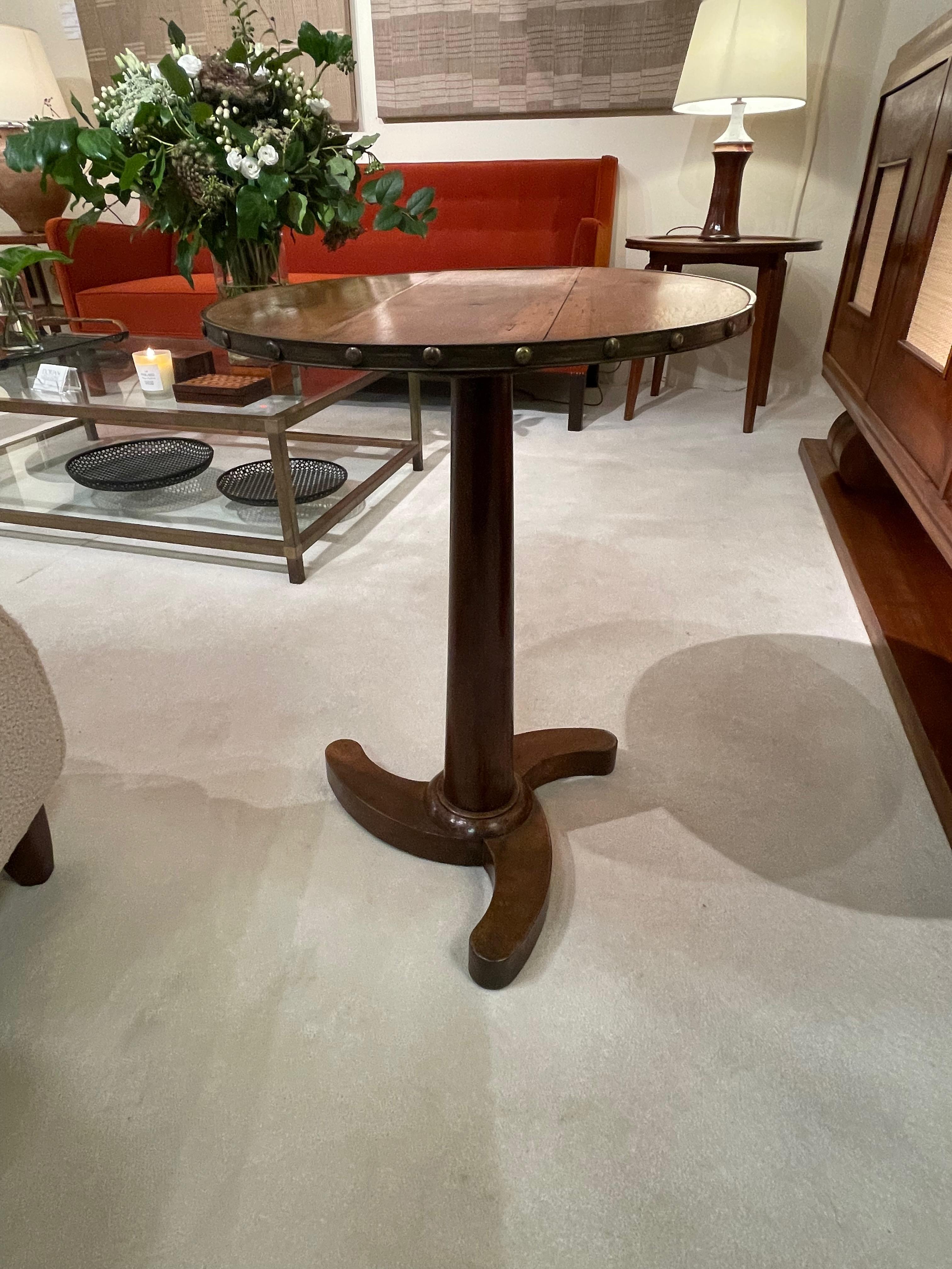 Oak Propeller Base, Steel Apron Side Table, France, 1940s In Good Condition In New York, NY