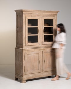 Antique Oak Provençal Vitrine, French Rustic Design, Circa 1880