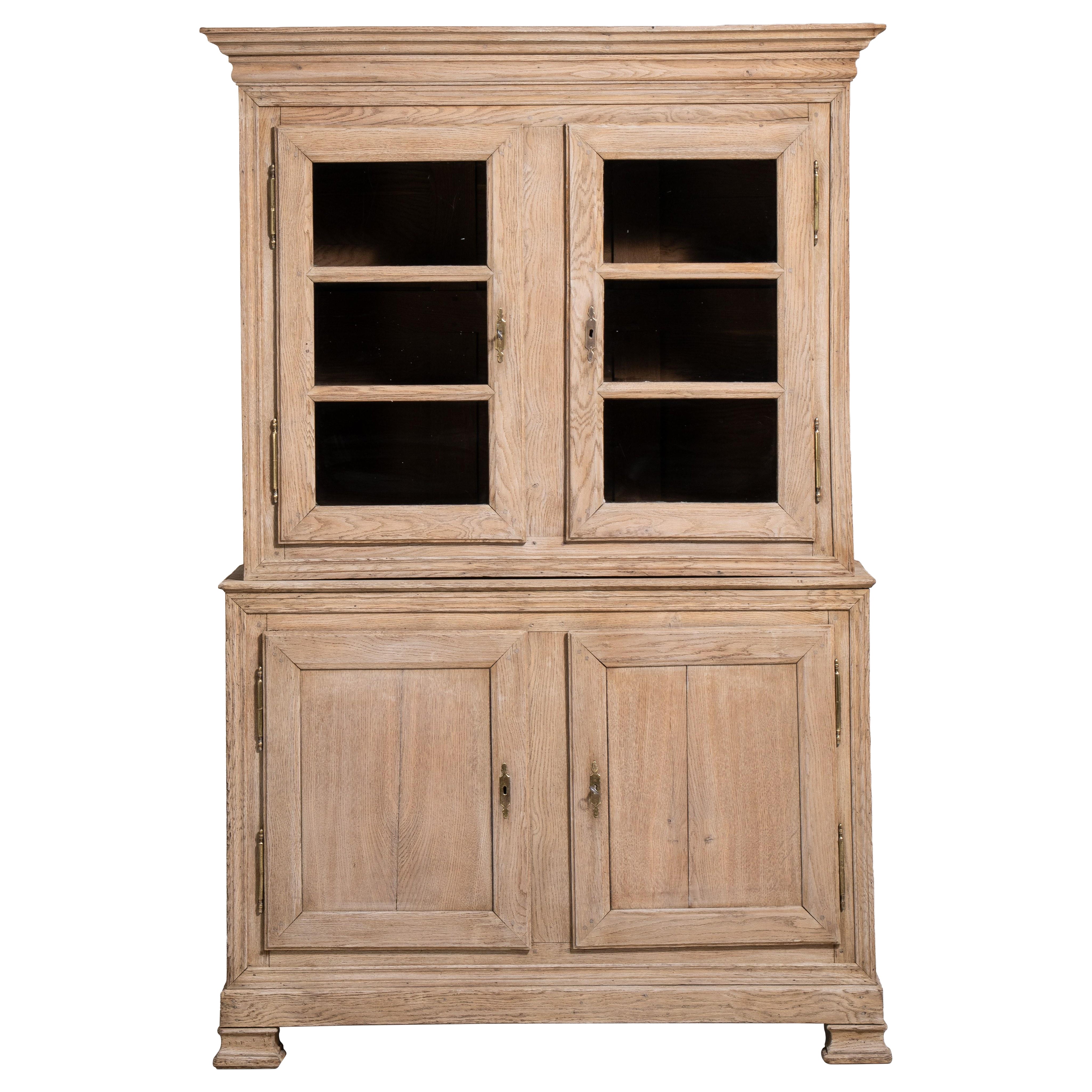Antique Oak Provençal Vitrine, French Rustic Design, Circa 1880 For Sale