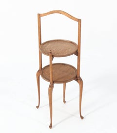 Oak Queen Anne Style Cake Stand by H. Pander & Zonen, 1920s