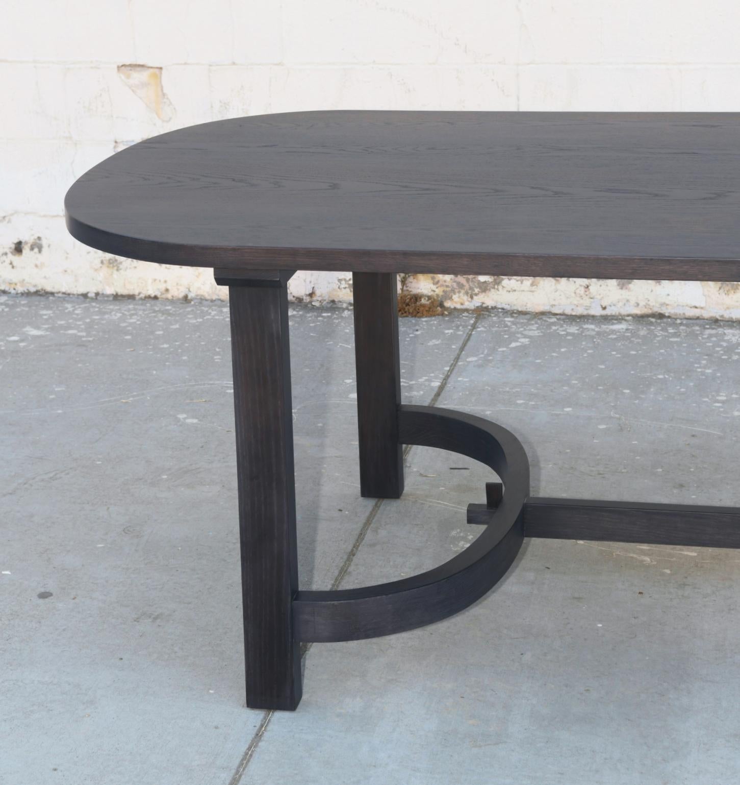 Sola Racetrack Table in Oak, Made to Order by Petersen Antiques In New Condition For Sale In Los Angeles, CA