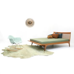 Cama de día de roble y ratán de Jos De Mey para Van Den Berghe Pauvers