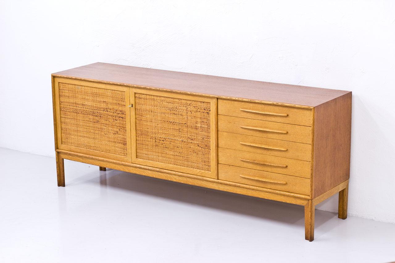 Scandinavian Modern Oak & Rattan 