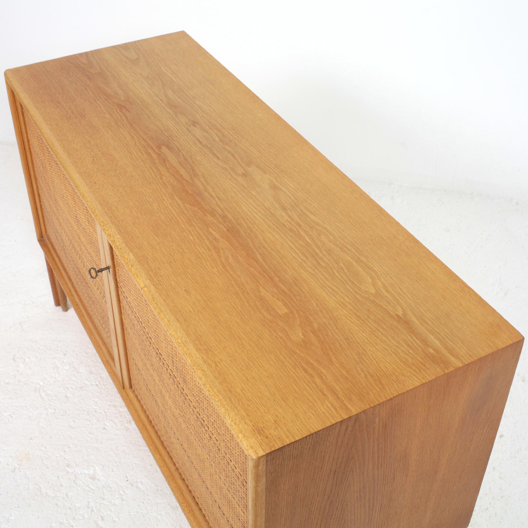 Oak & Rattan Sideboard Bookcase by Alf Svensson, 1960s For Sale 5