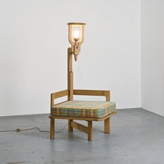 Oak reading chair by Guillerme et Chambron, circa 1955