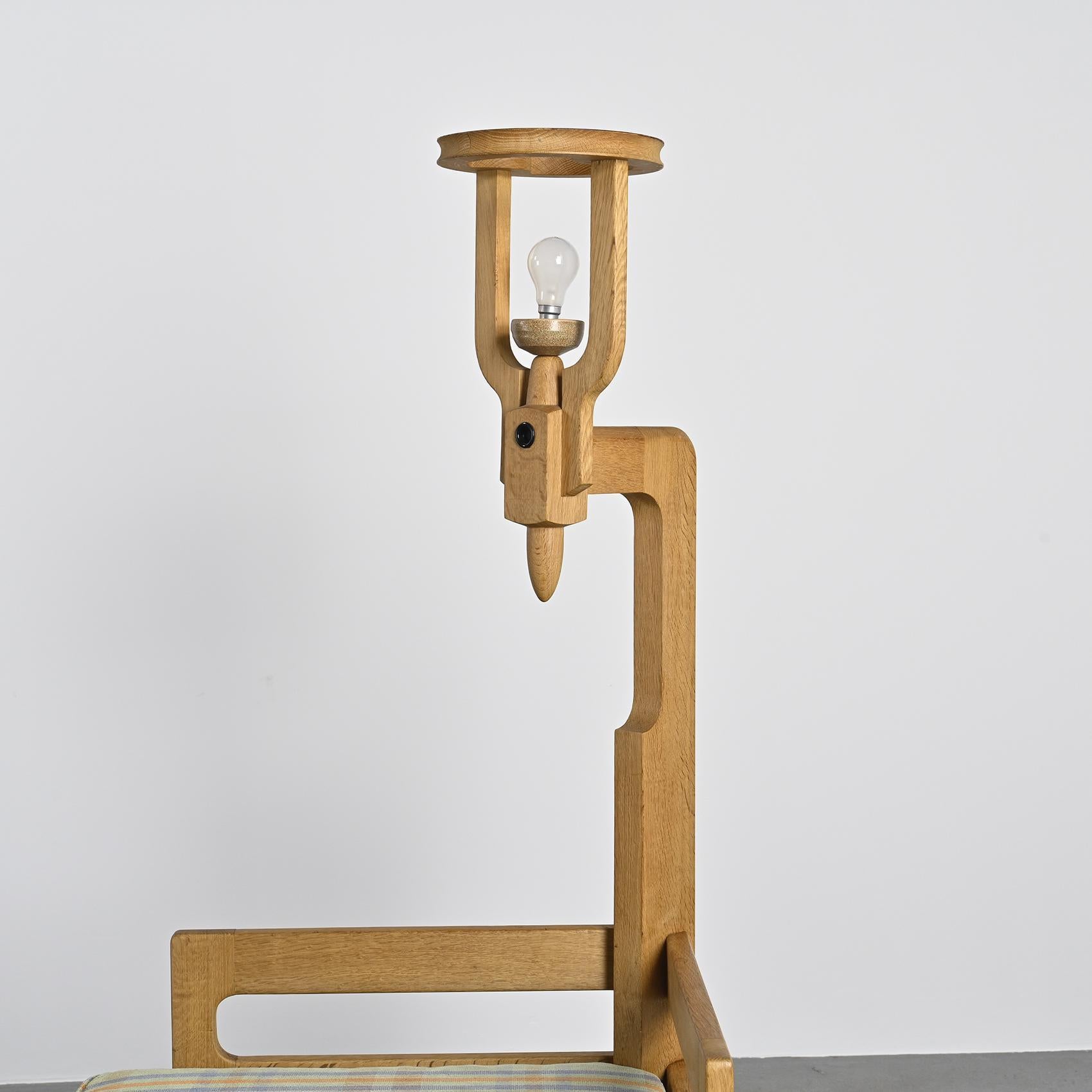 Francese Sedia da lettura in Oak di Guillerme et Chambron, circa 1955 in vendita
