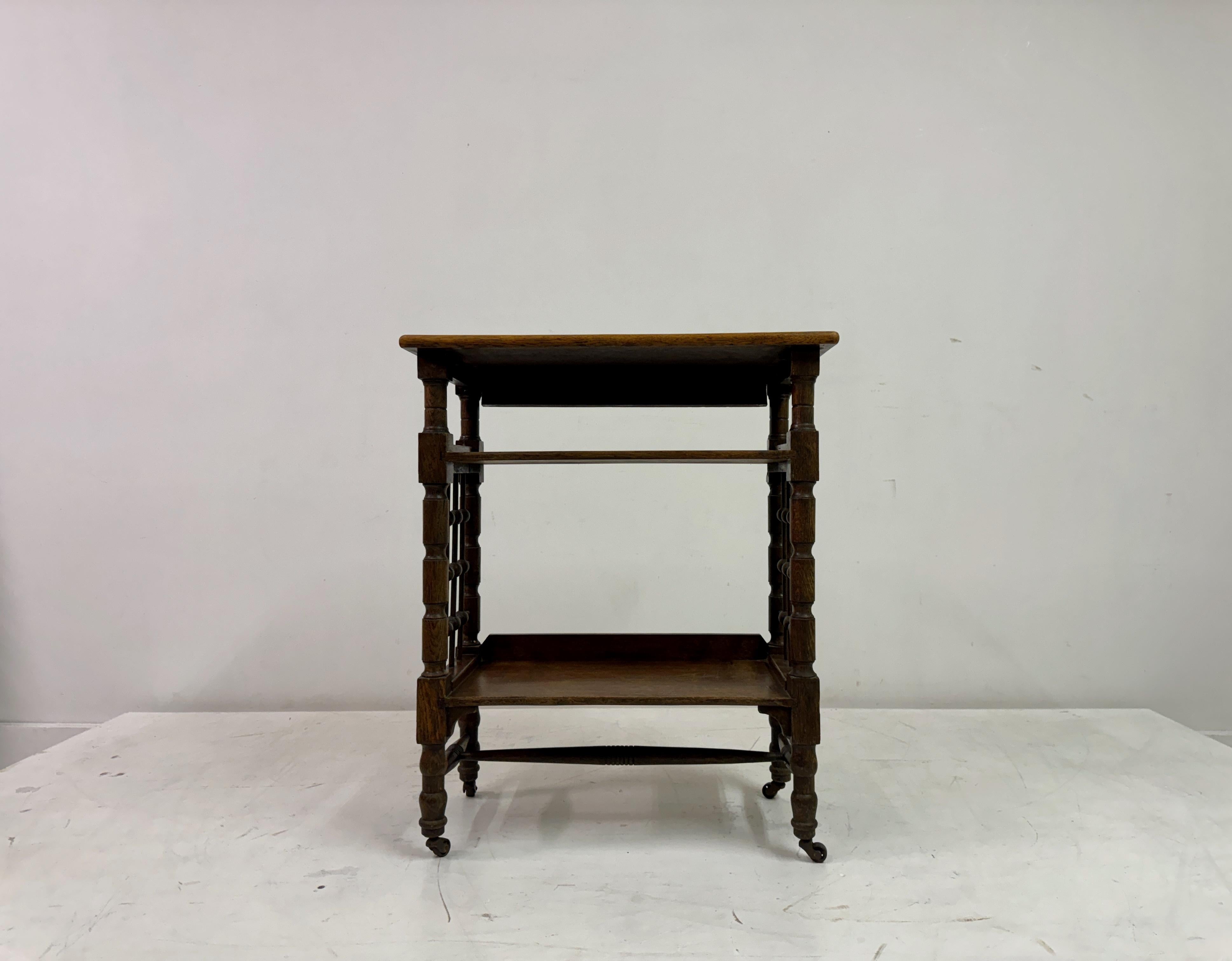 Arts and Crafts Oak Reading Side Table By Leonard Wyburd for Liberty of London