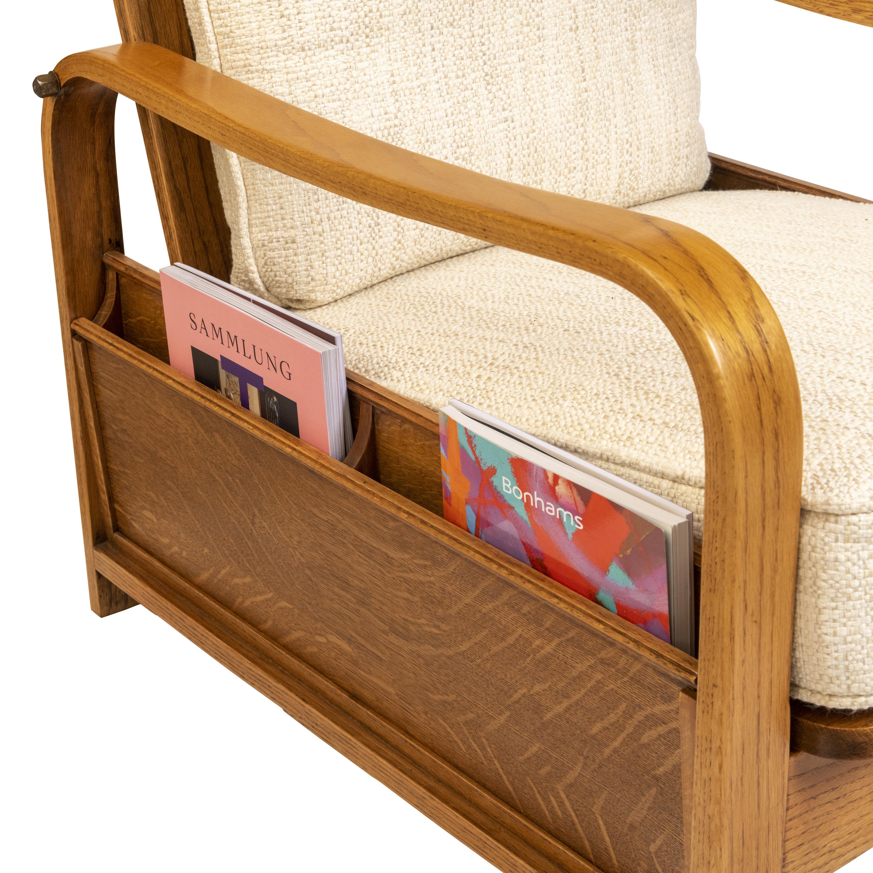 Poltrona reclinabile in Oak di Heals, Inghilterra, circa 1930 In condizioni buone in vendita a Knutsford, GB