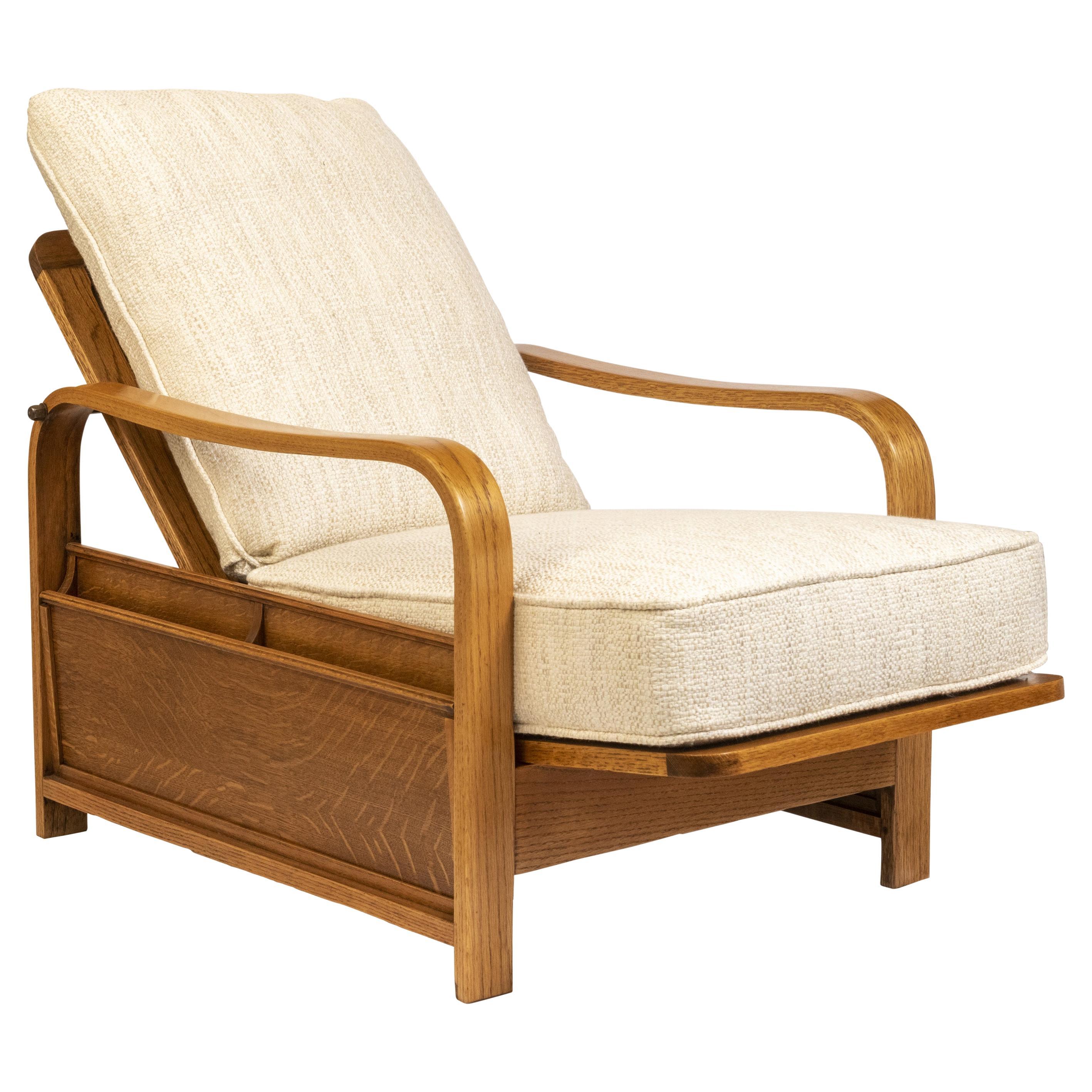 Oak Reclining Armchair by Heals, England circa 1930