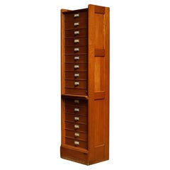 Oak Rectangular Drawer / Archive / Entomology Cabinet by Atvidabergs Sweden 1940