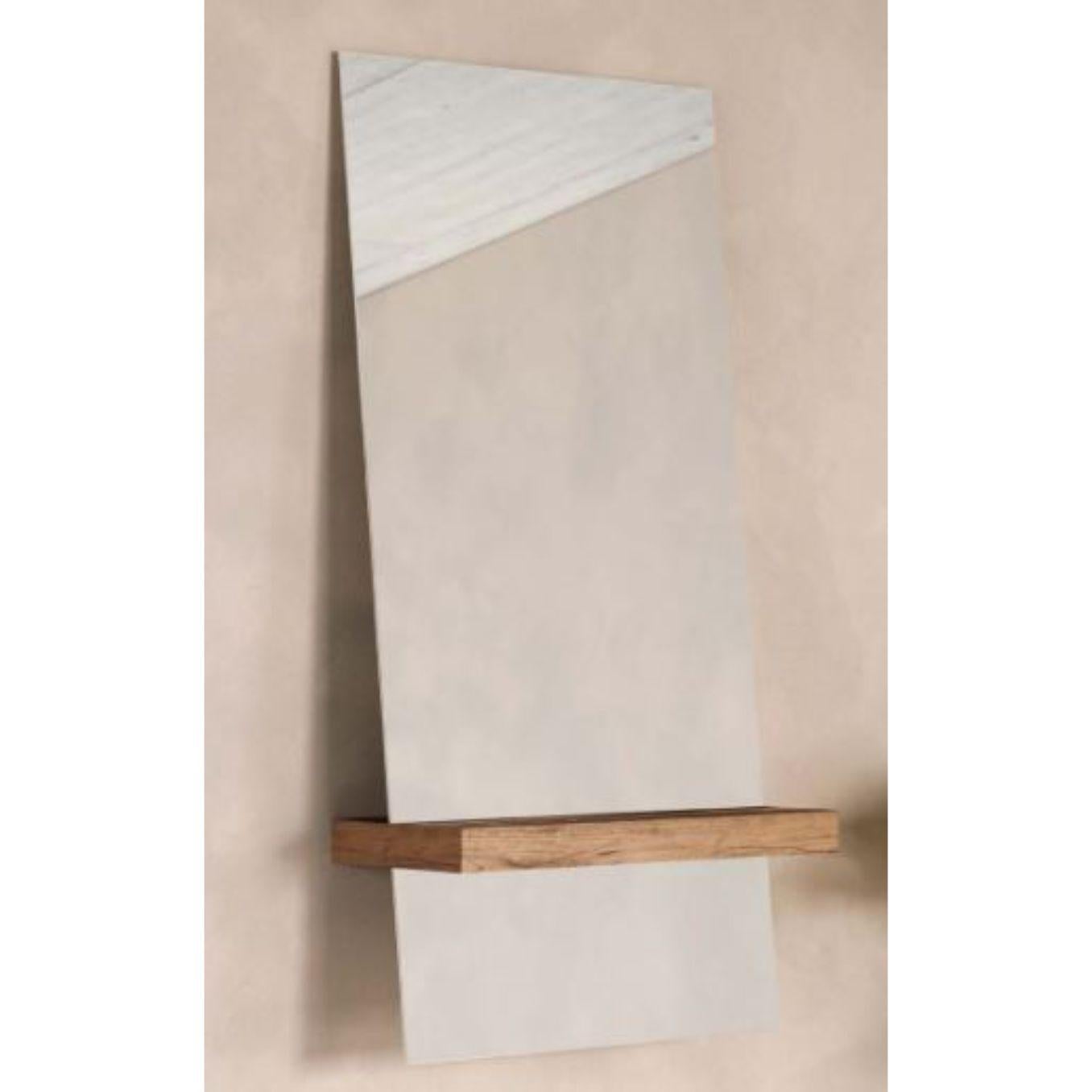 Oak rectangular Guillotine mirror by Jeffrey Huyghe.
Dimensions: D 30 x W 80 x H 156.5 cm
Materials: Oak natural oiled, mirror.
Also available in different materials.

Guillotine is designed with the IDEA in mind to keep your hallway clean and