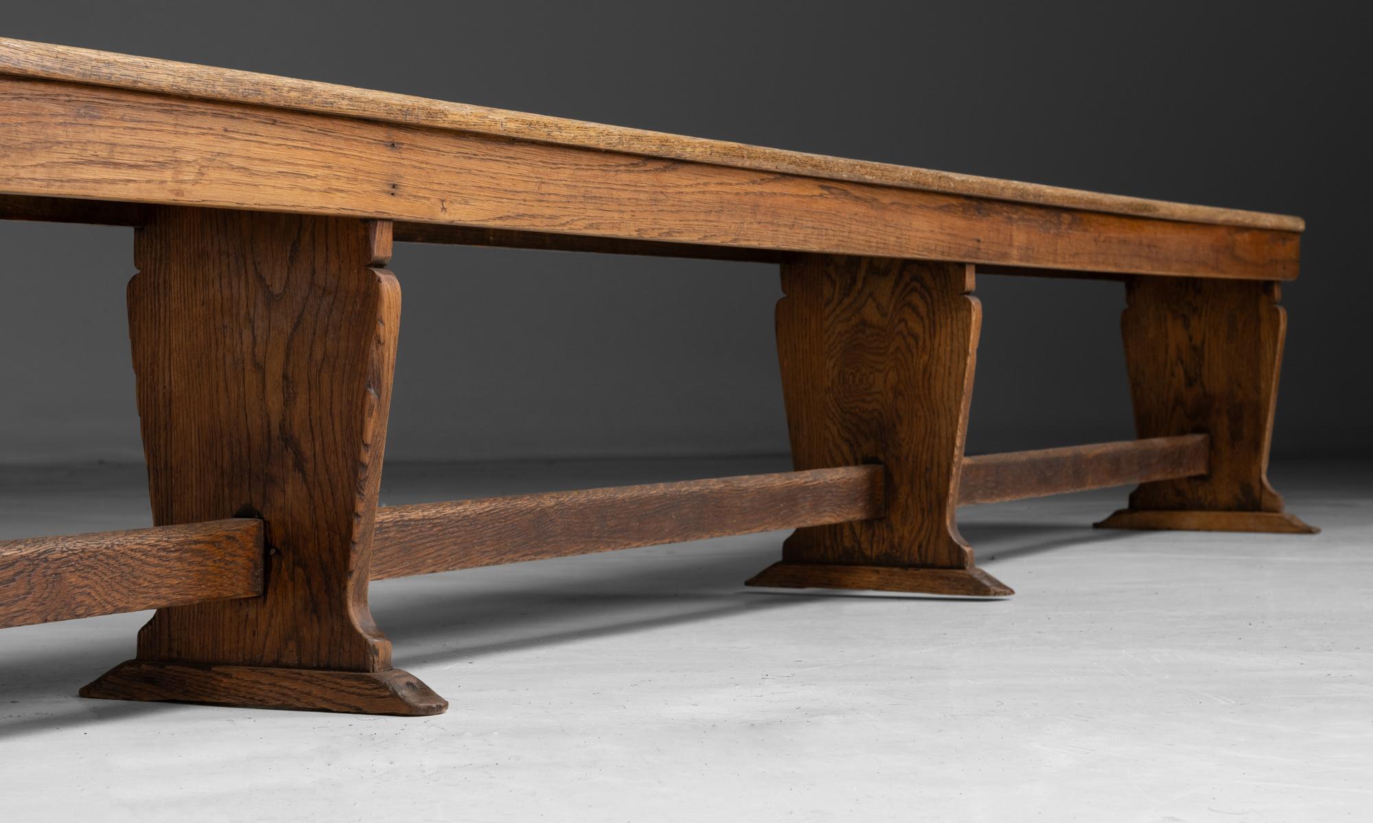Oak Refectory Benches, England circa 1890 1