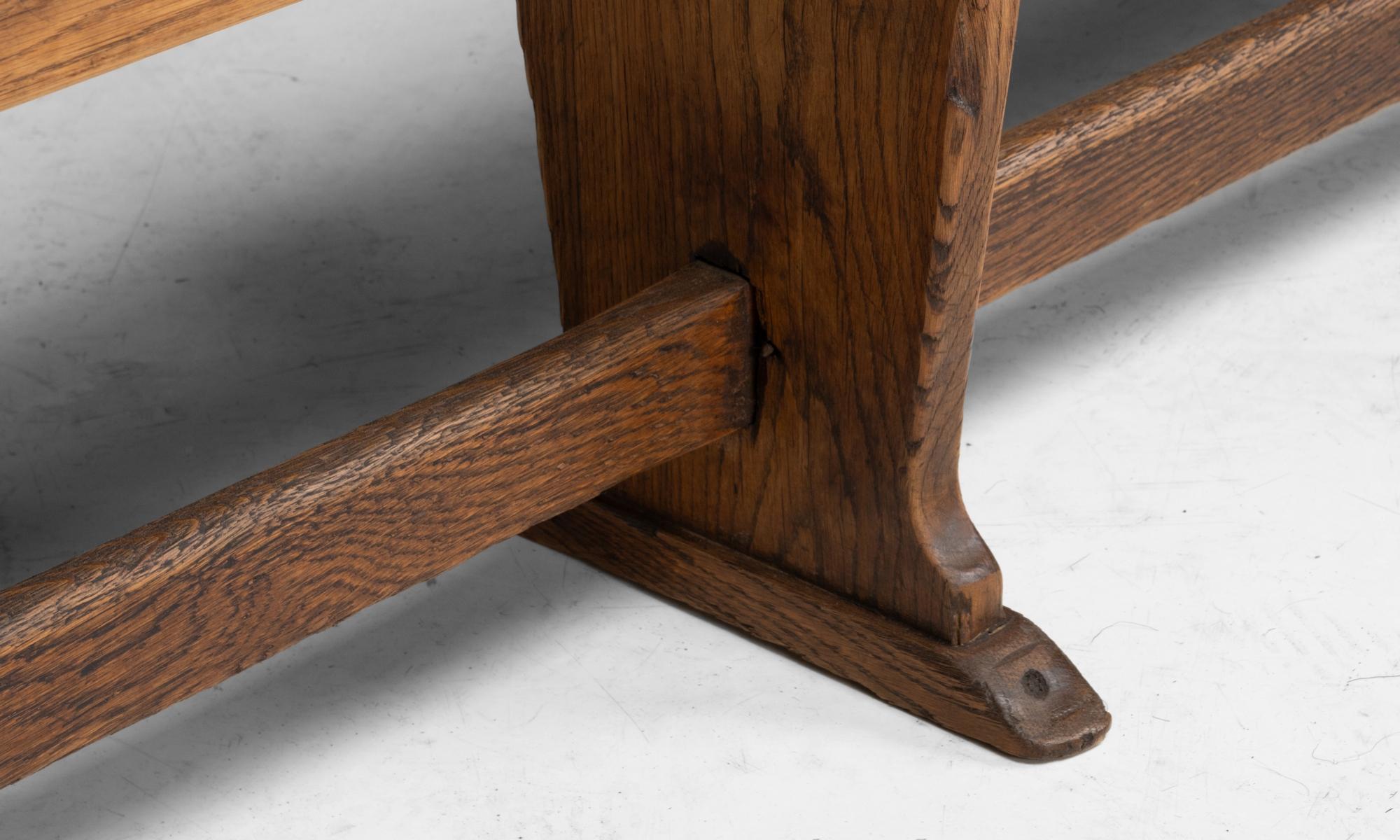 Oak Refectory Benches, England circa 1890 2