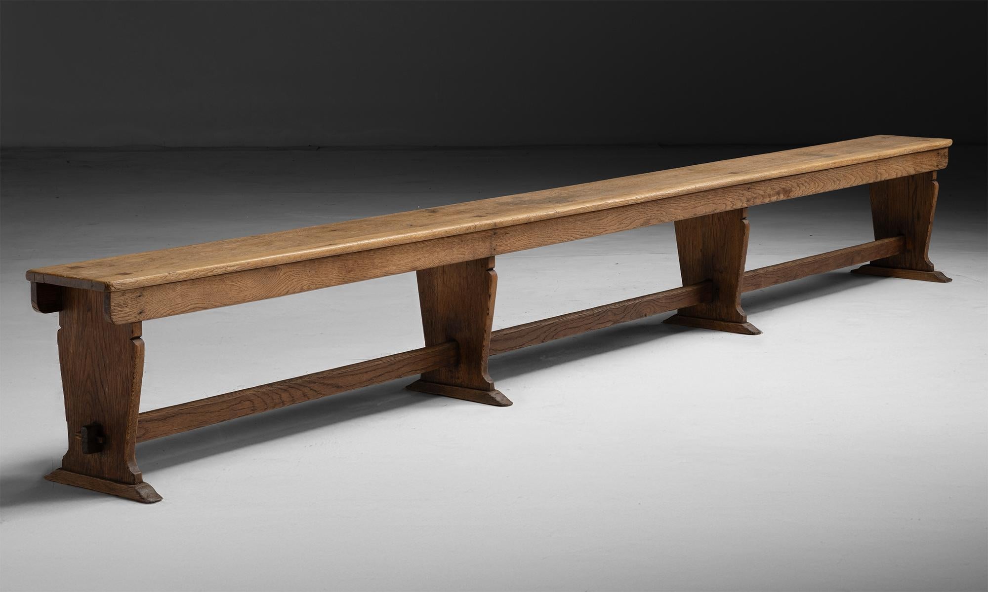 Late 19th Century Oak Refectory Benches, England circa 1890