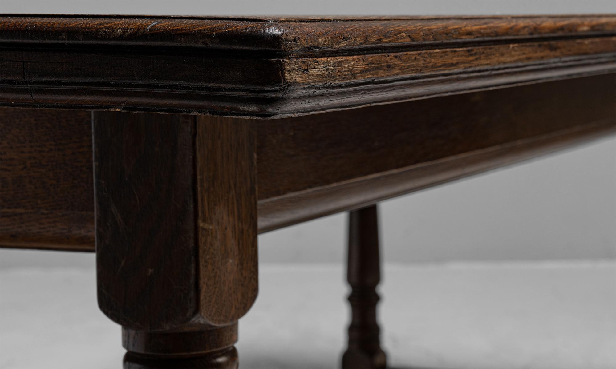 English Oak Refectory Dining Table, England circa 1870