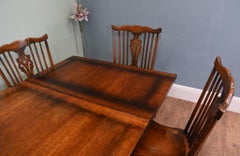 Oak Refectory Table and 8 Windsor Dining Chairs Kitchen Farmhouse Set