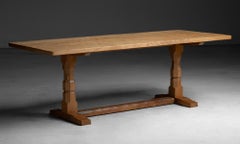 Oak Refectory Table by Robert “Mouseman” Thompson, England circa 1950