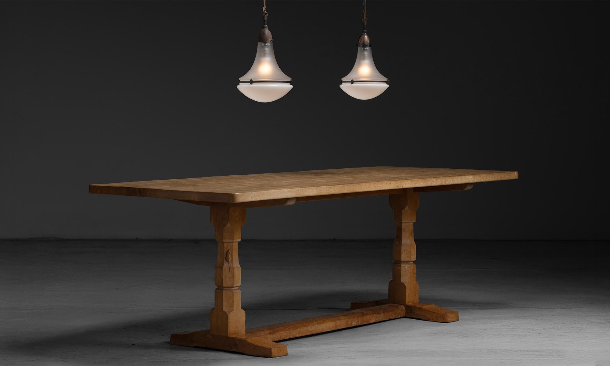 Oak Refectory Table by Robert “Mouseman” Thompson, England circa 1950 1