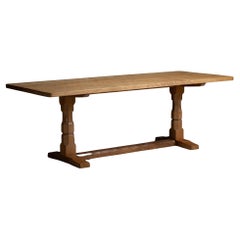 Vintage Oak Refectory Table by Robert “Mouseman” Thompson, England circa 1950