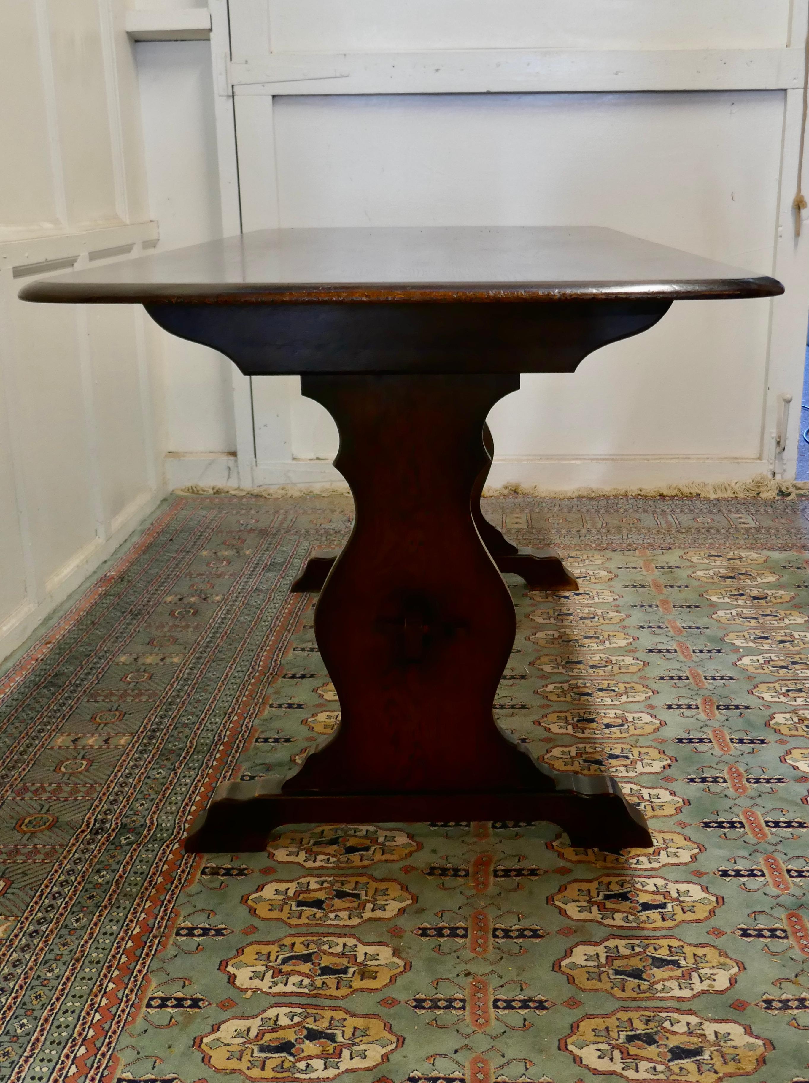 20th Century Oak Refectory Table by Webber of Croydon 