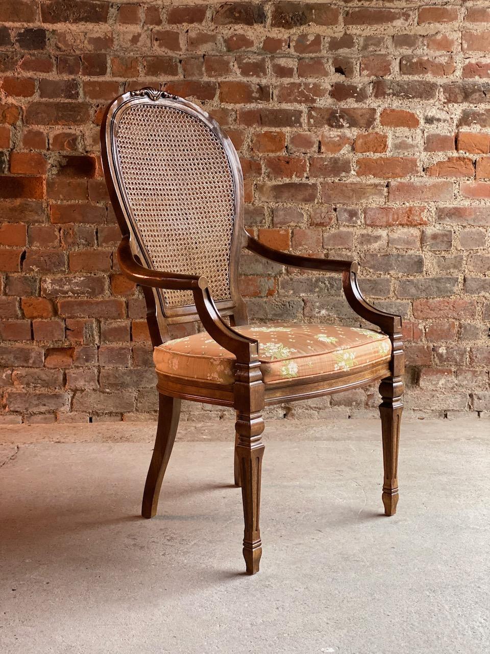 Oak Refectory Table and Eight Cane Back Dining Chairs Set 3 2
