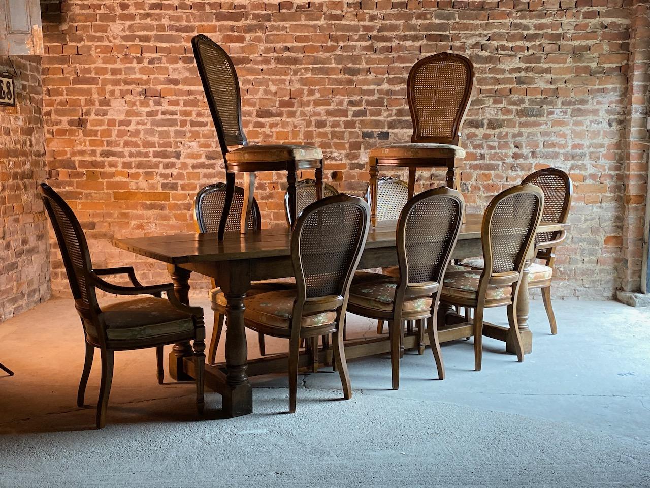 dining table with cane back chairs